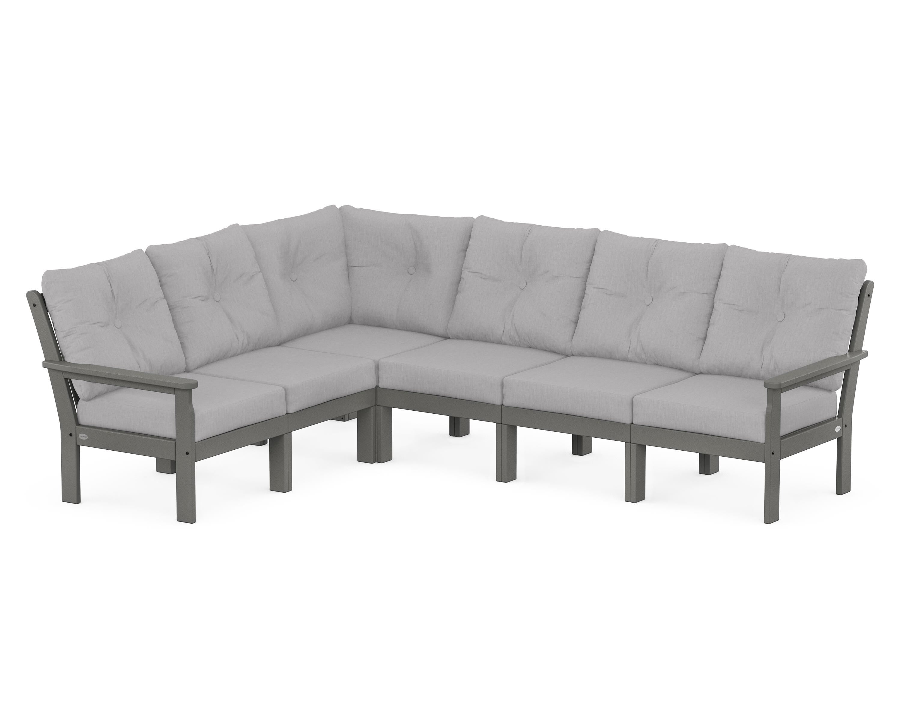 POLYWOOD Vineyard 6-Piece Sectional in Slate Grey / Granite