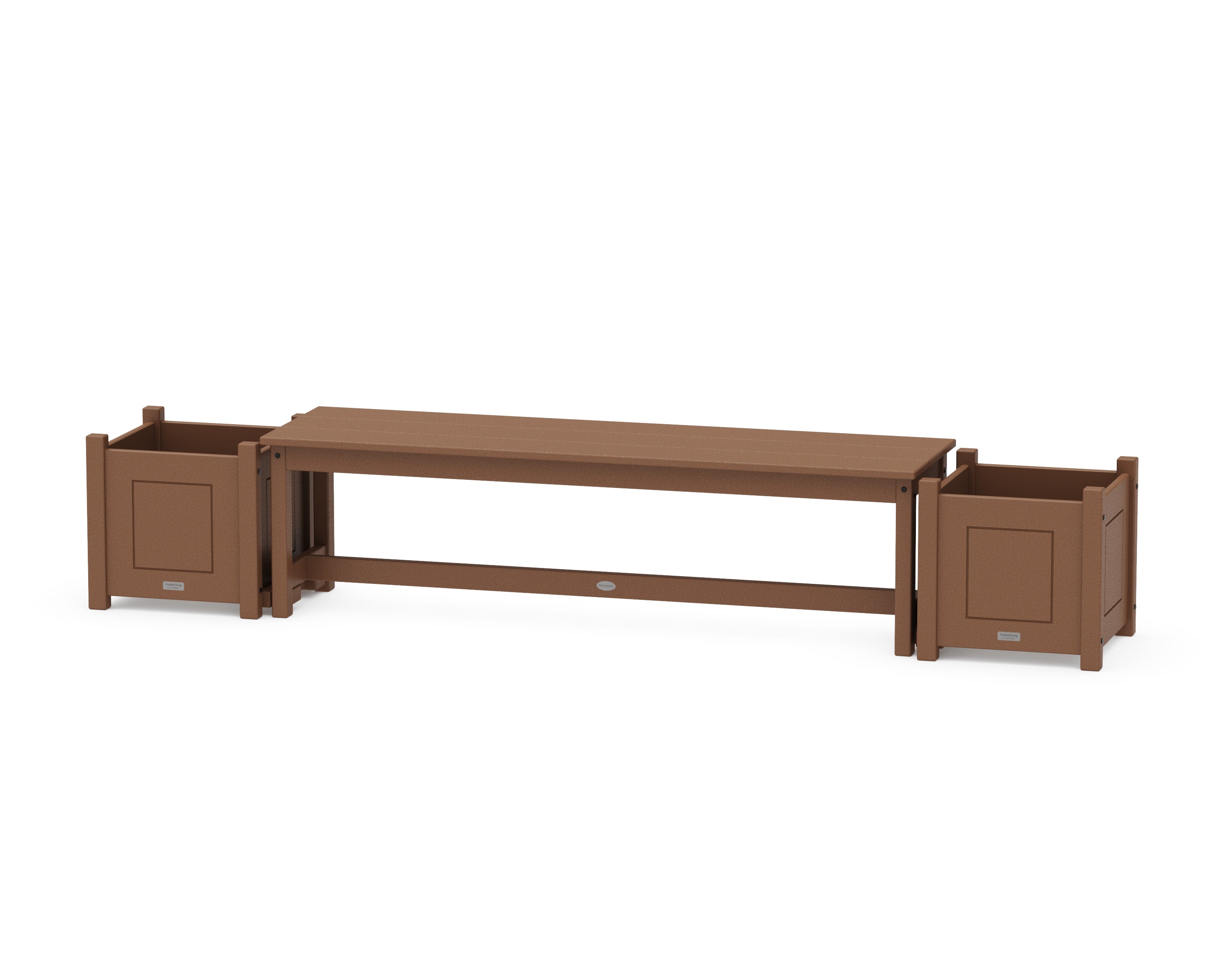 Country Living 60" Country Living Straight Planter Bench Set in Teak