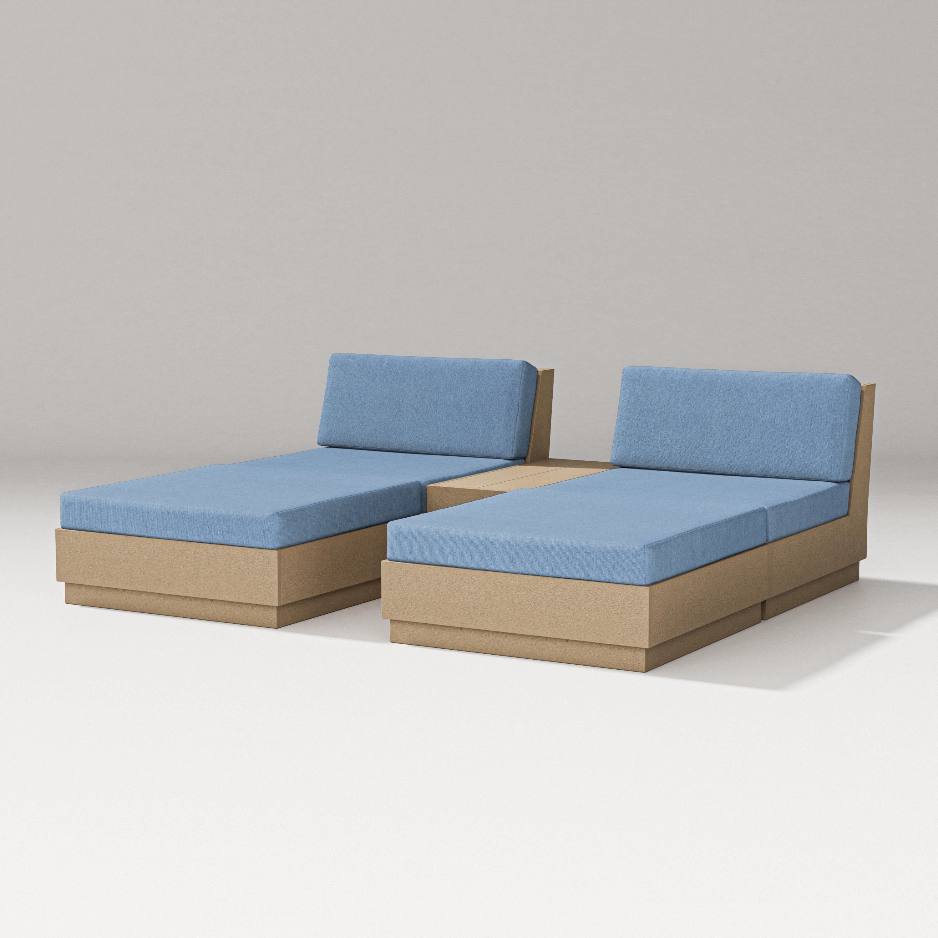 PW Designer Series Elevate Double Chaise Set in Vintage Sahara / Sky Blue