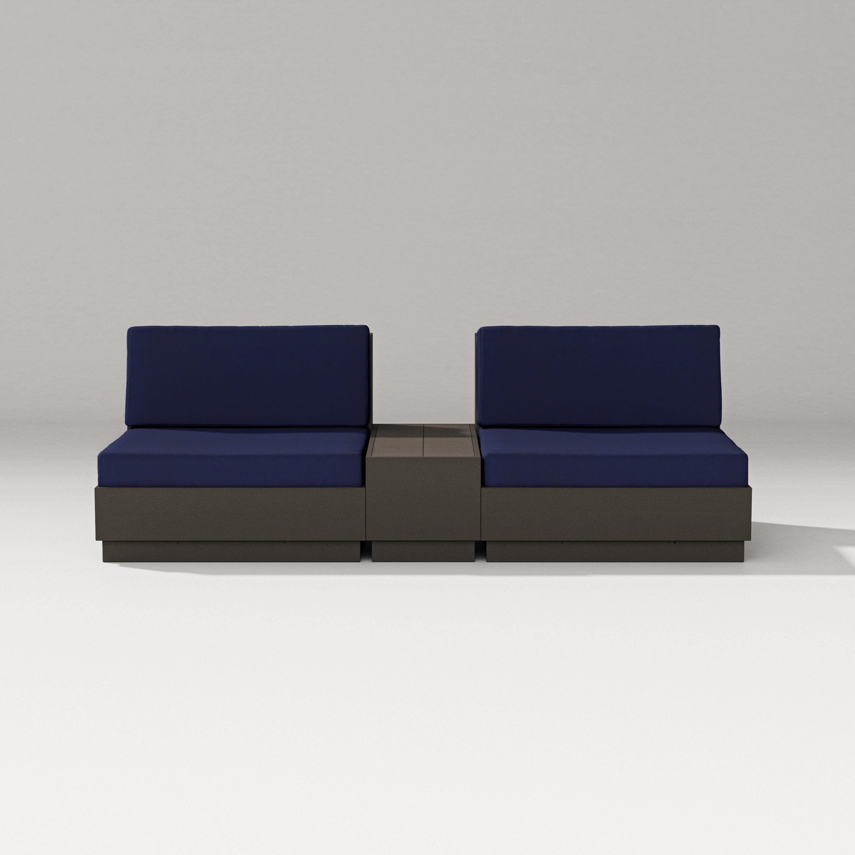 PW Designer Series Elevate Lounge Chair Set in Vintage Coffee / Navy