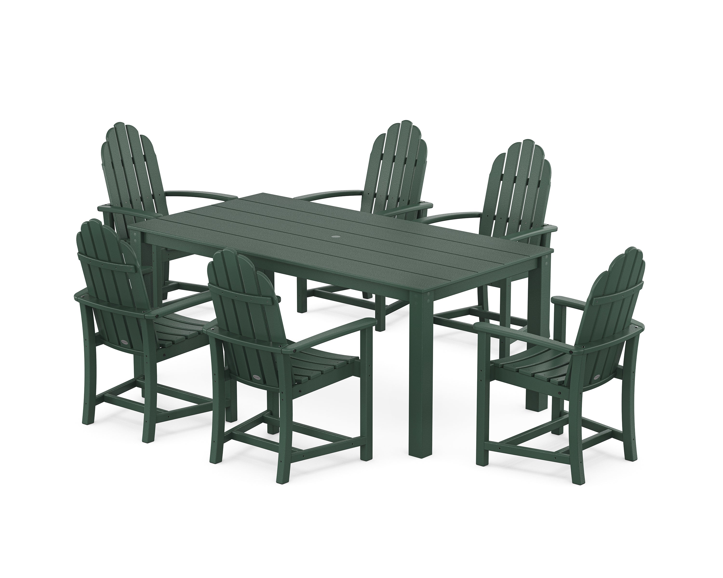 POLYWOOD® Classic Adirondack 7-Piece Parsons Dining Set in Green