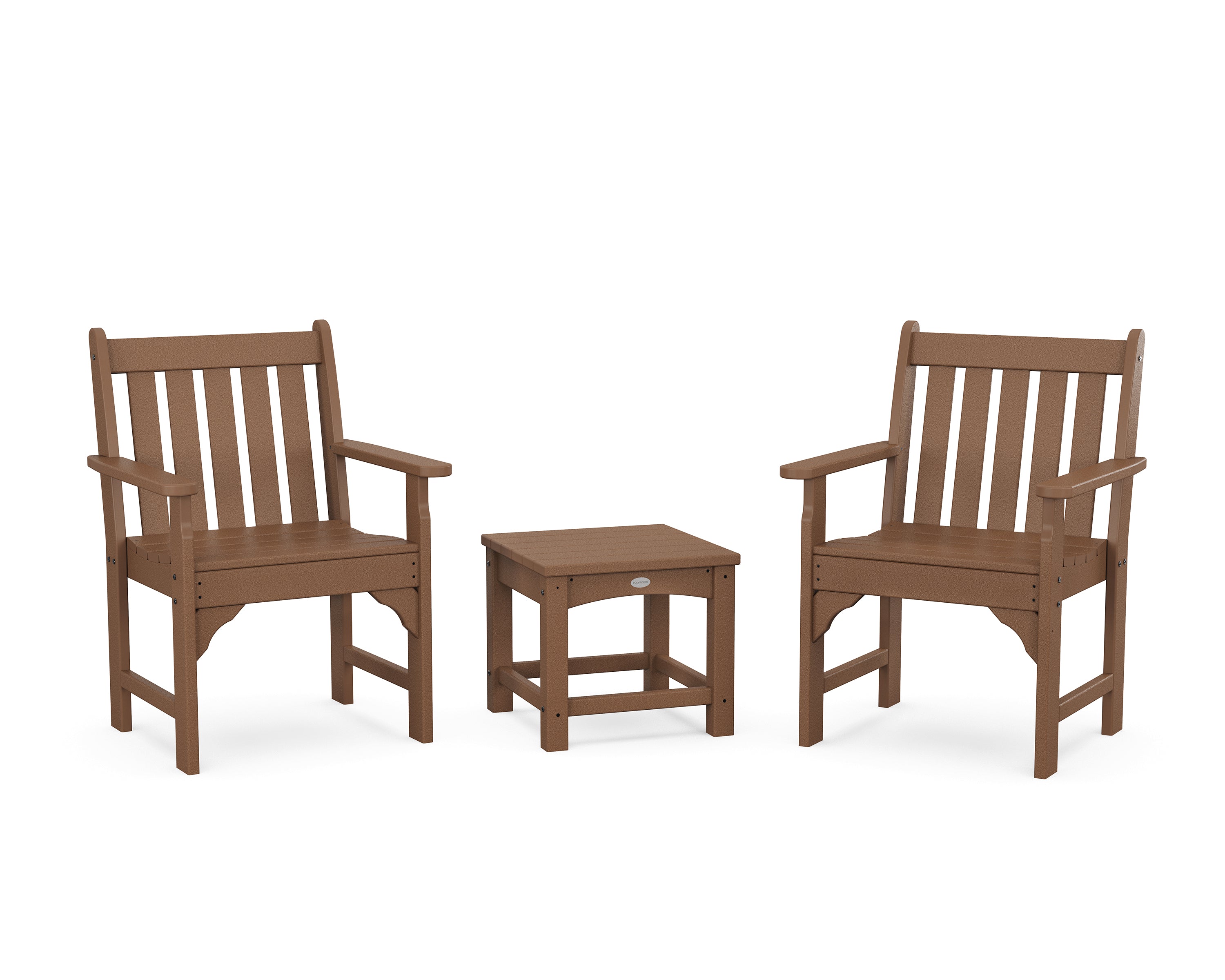 POLYWOOD Vineyard 3-Piece Garden Chair Set in Teak