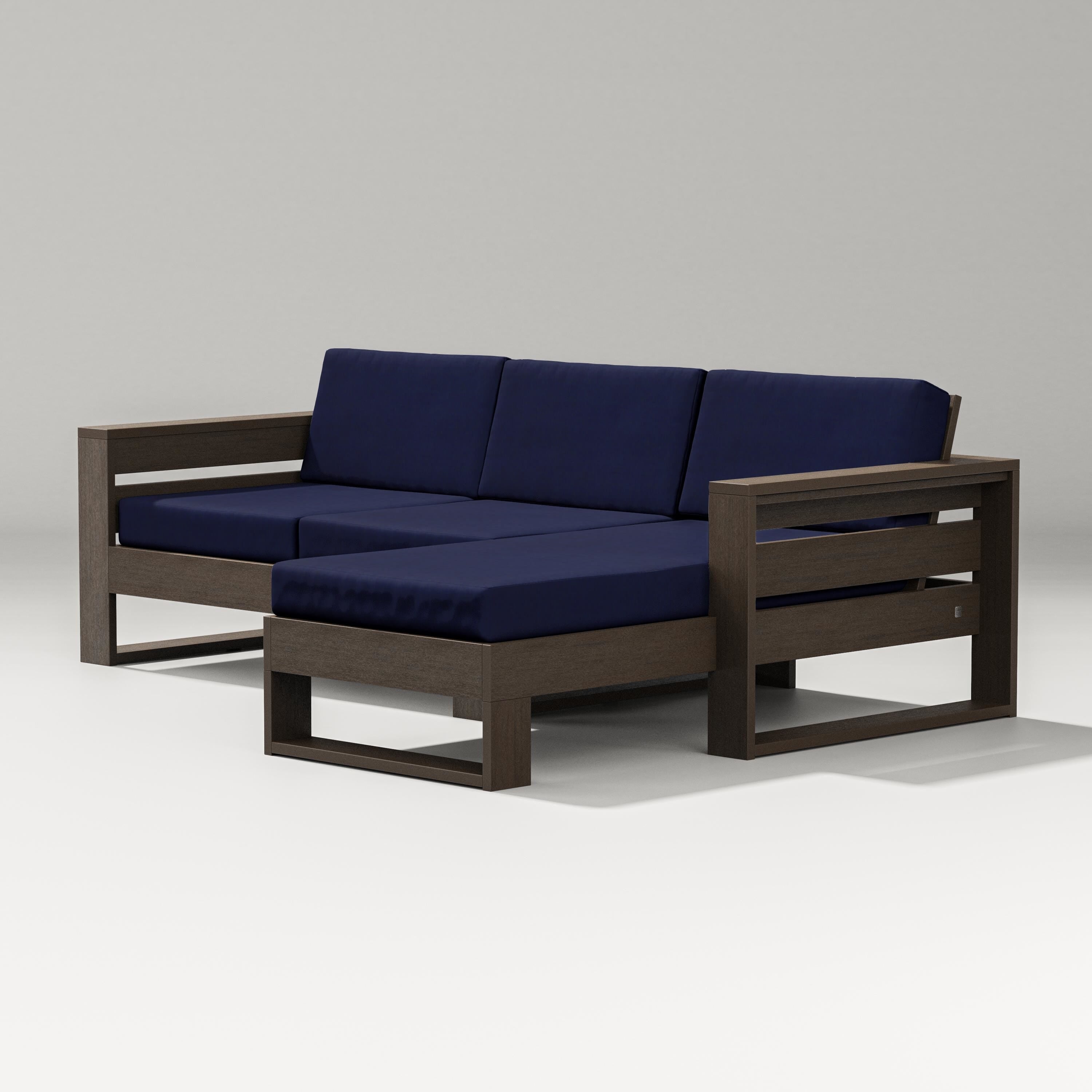 PW Designer Series Latitude Right Chaise Sectional in Kona / Navy
