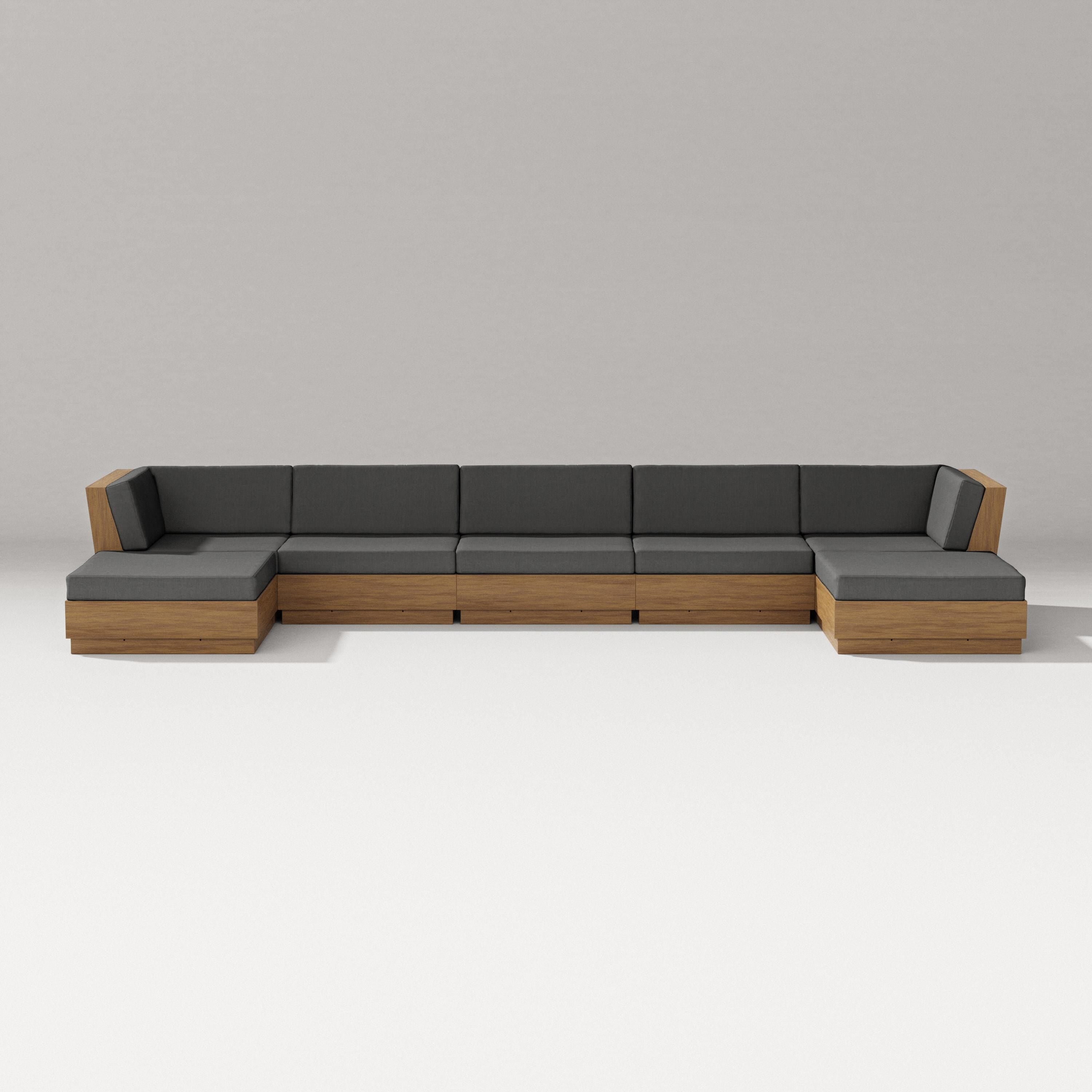 PW Designer Series Elevate 7-Piece Double Chaise Sectional in Natural / Spectrum Carbon