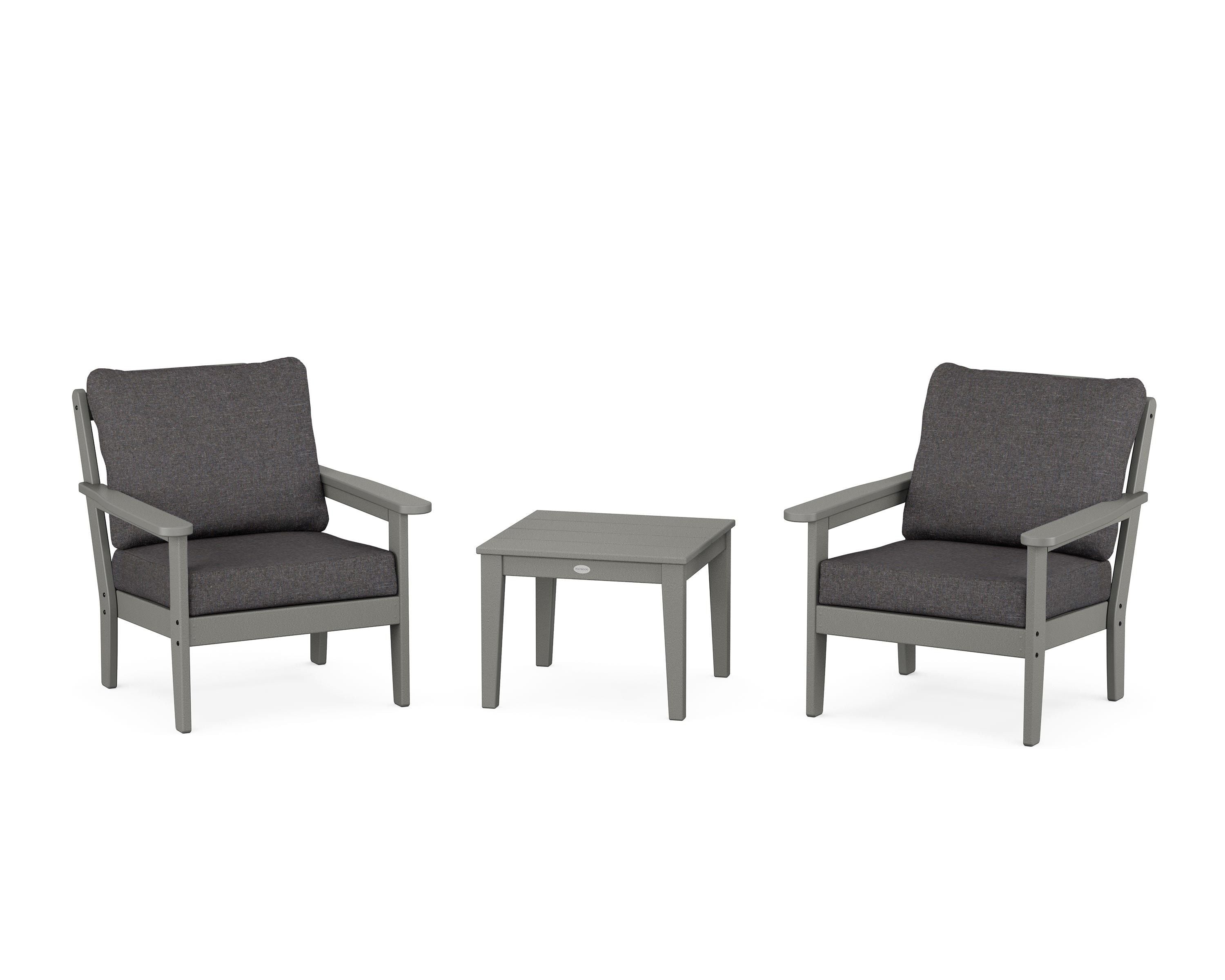 Country Living Cottage 3-Piece Deep Seating Set in Slate Grey / Ash Charcoal