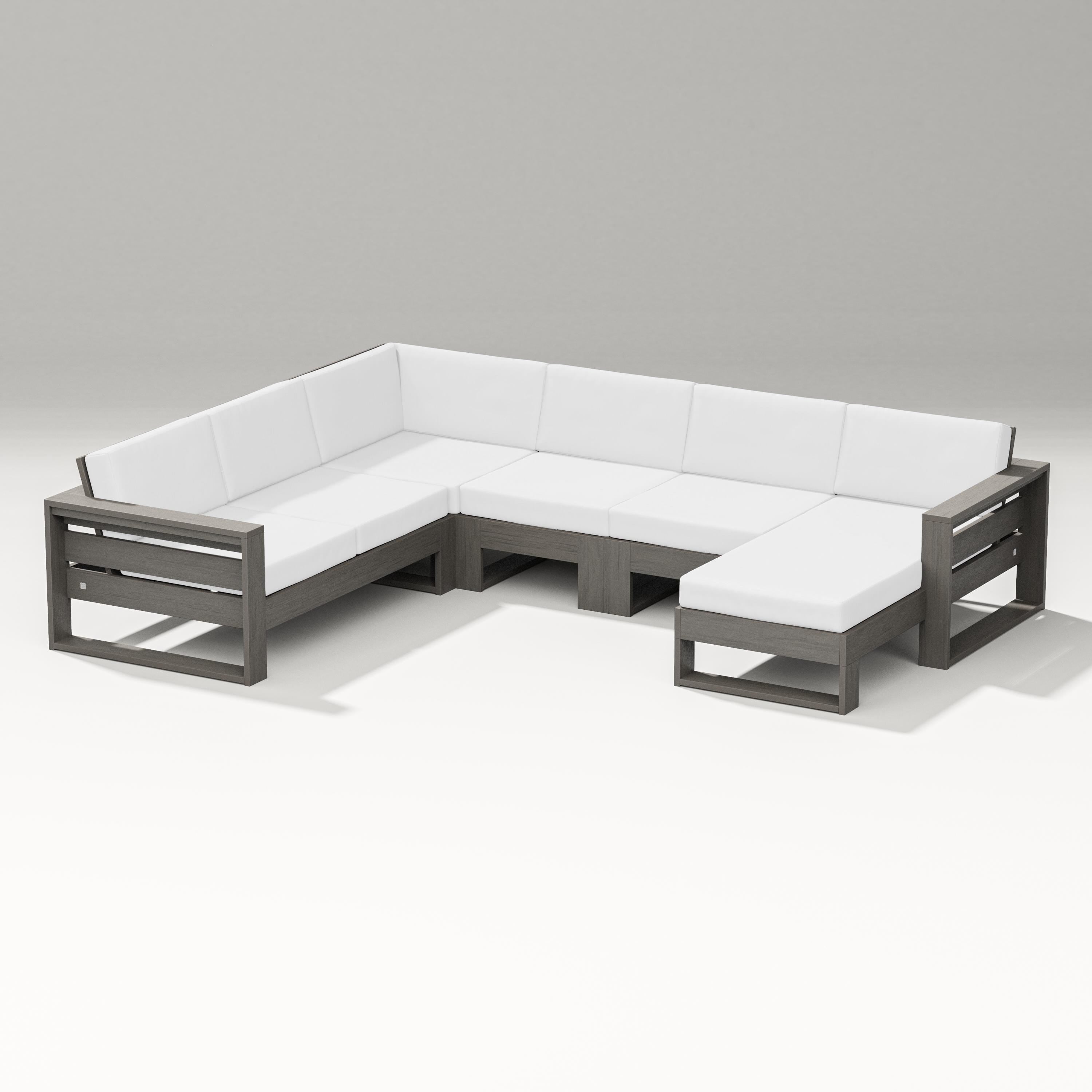 PW Designer Series Latitude Corner Sectional with Right Chaise in Driftwood / Natural