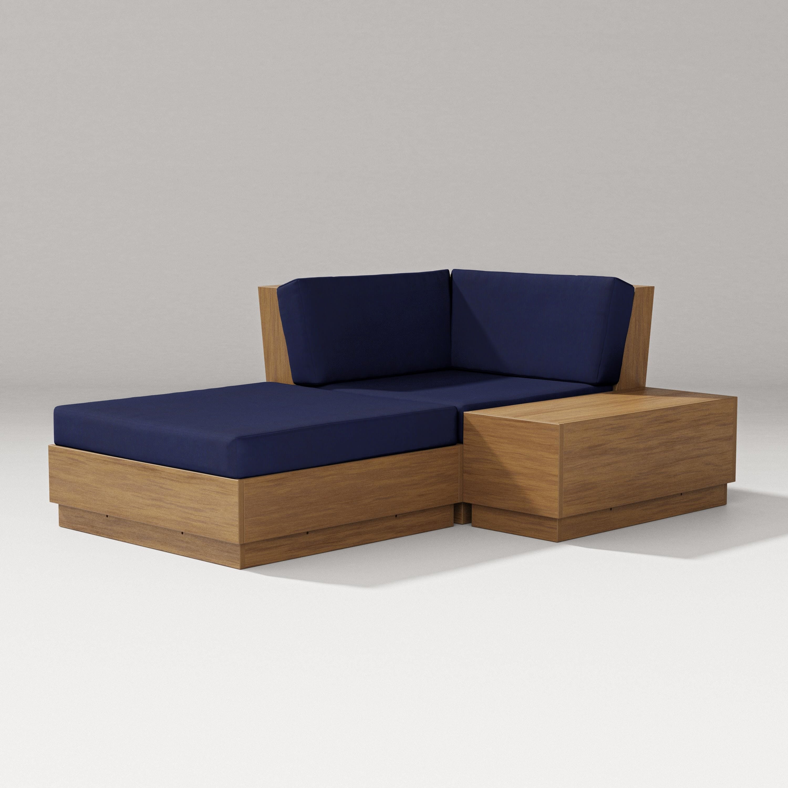 PW Designer Series Elevate Corner Chaise in Natural / Navy