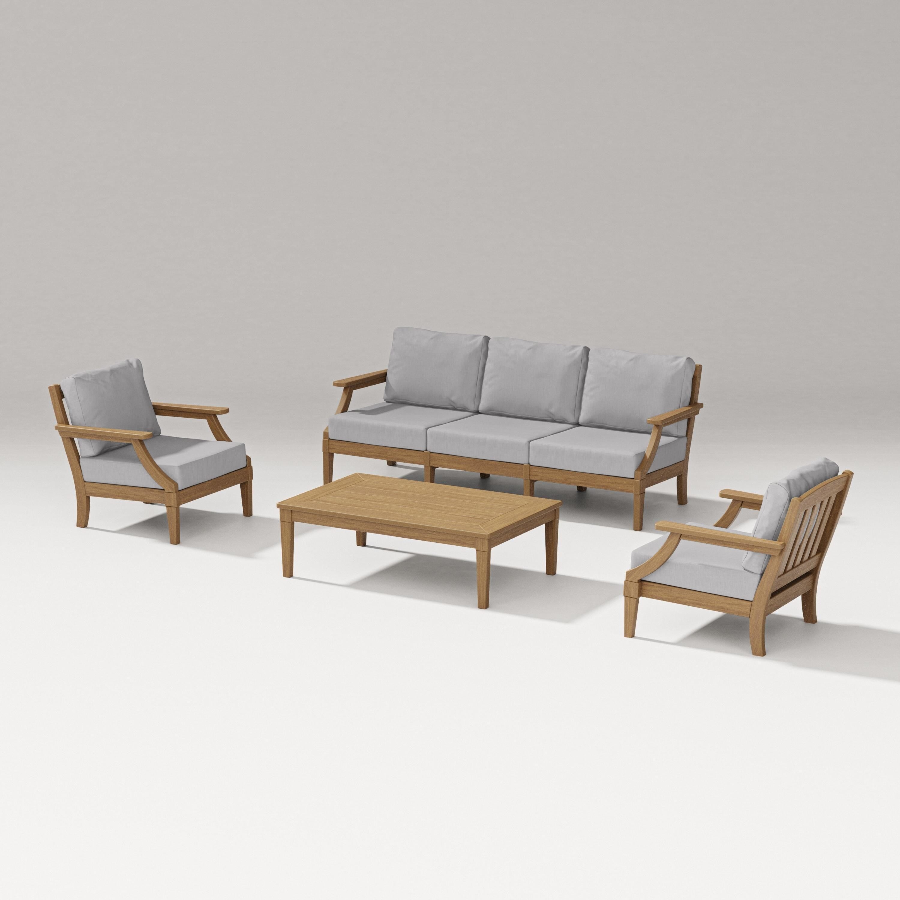 PW Designer Series Estate 4-Piece Lounge Sofa Set in Natural / Granite