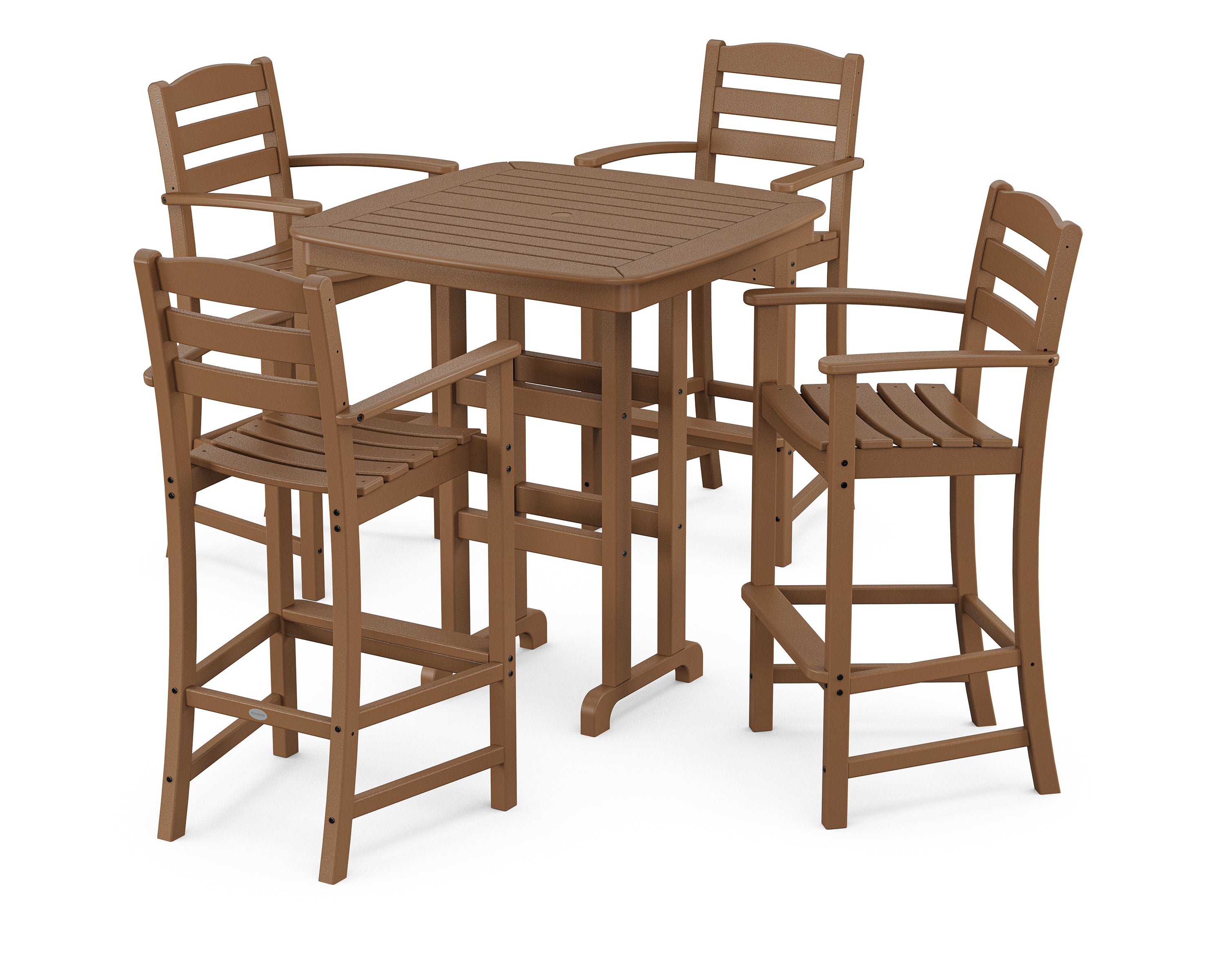 POLYWOOD La Casa Café 5-Piece Bar Set in Teak