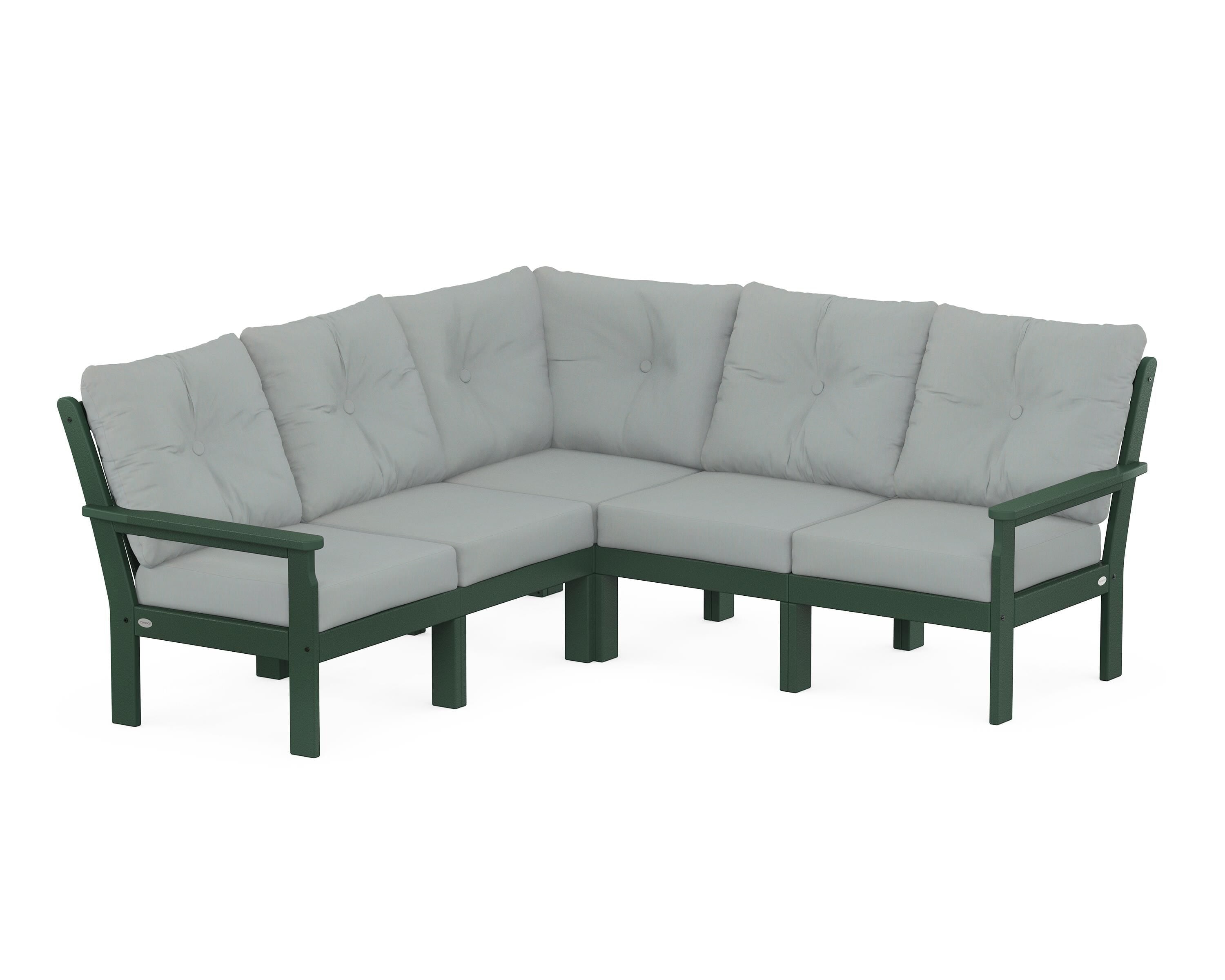 POLYWOOD Vineyard 5-Piece Sectional in Green / Spa