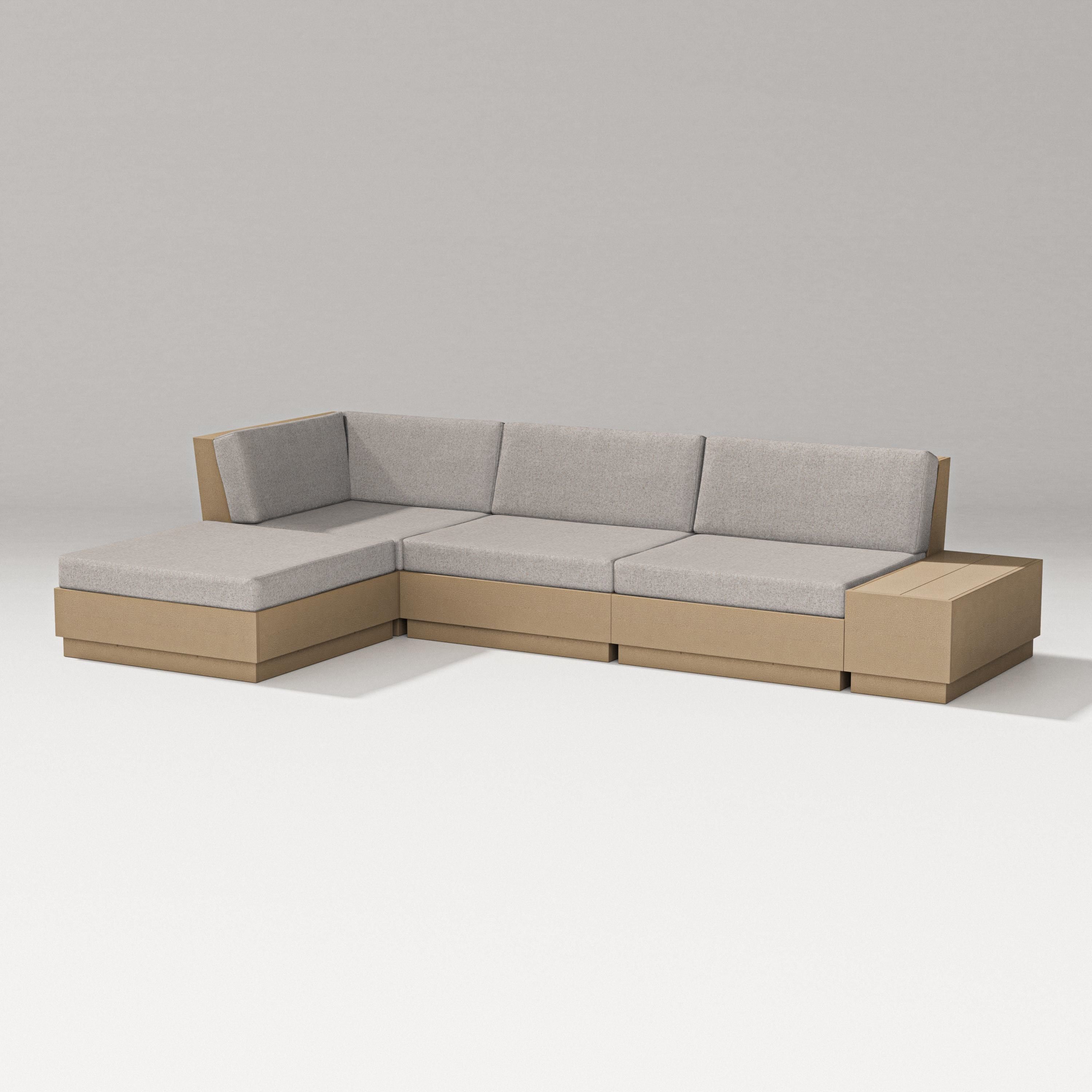 PW Designer Series Elevate Chaise Sectional in Vintage Sahara / Weathered Tweed