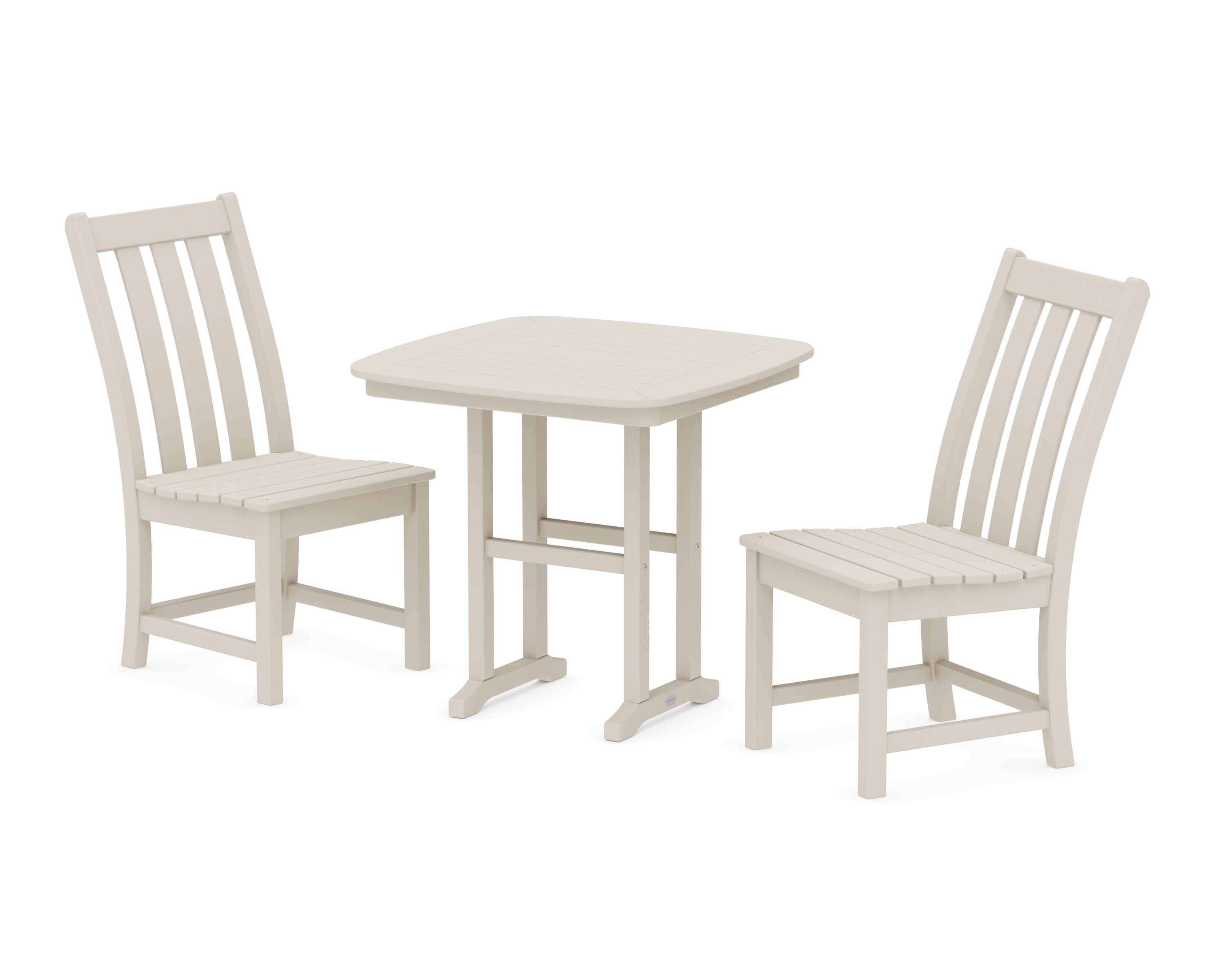 POLYWOOD Vineyard Side Chair 3-Piece Dining Set in Sand