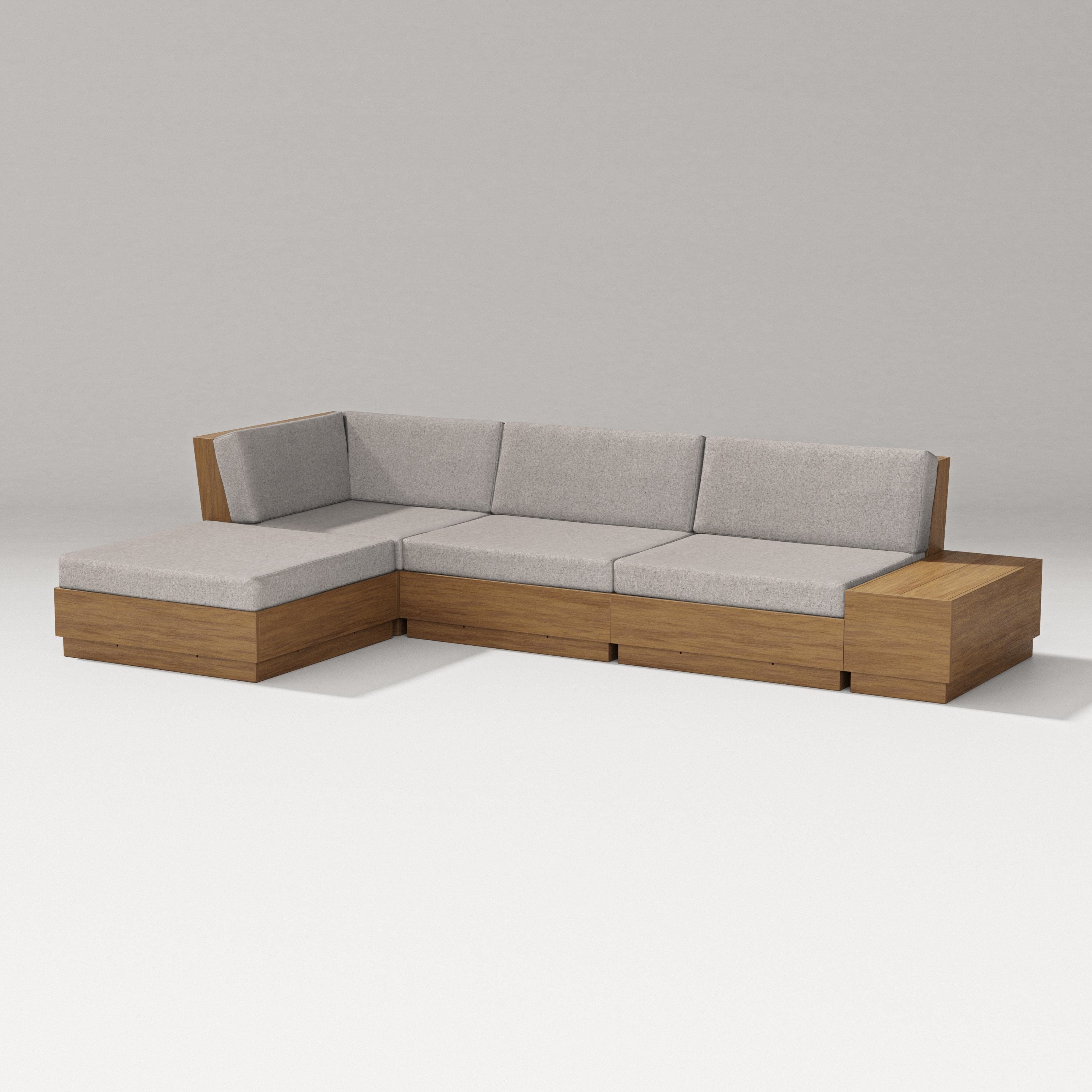 PW Designer Series Elevate Chaise Sectional in Natural / Weathered Tweed