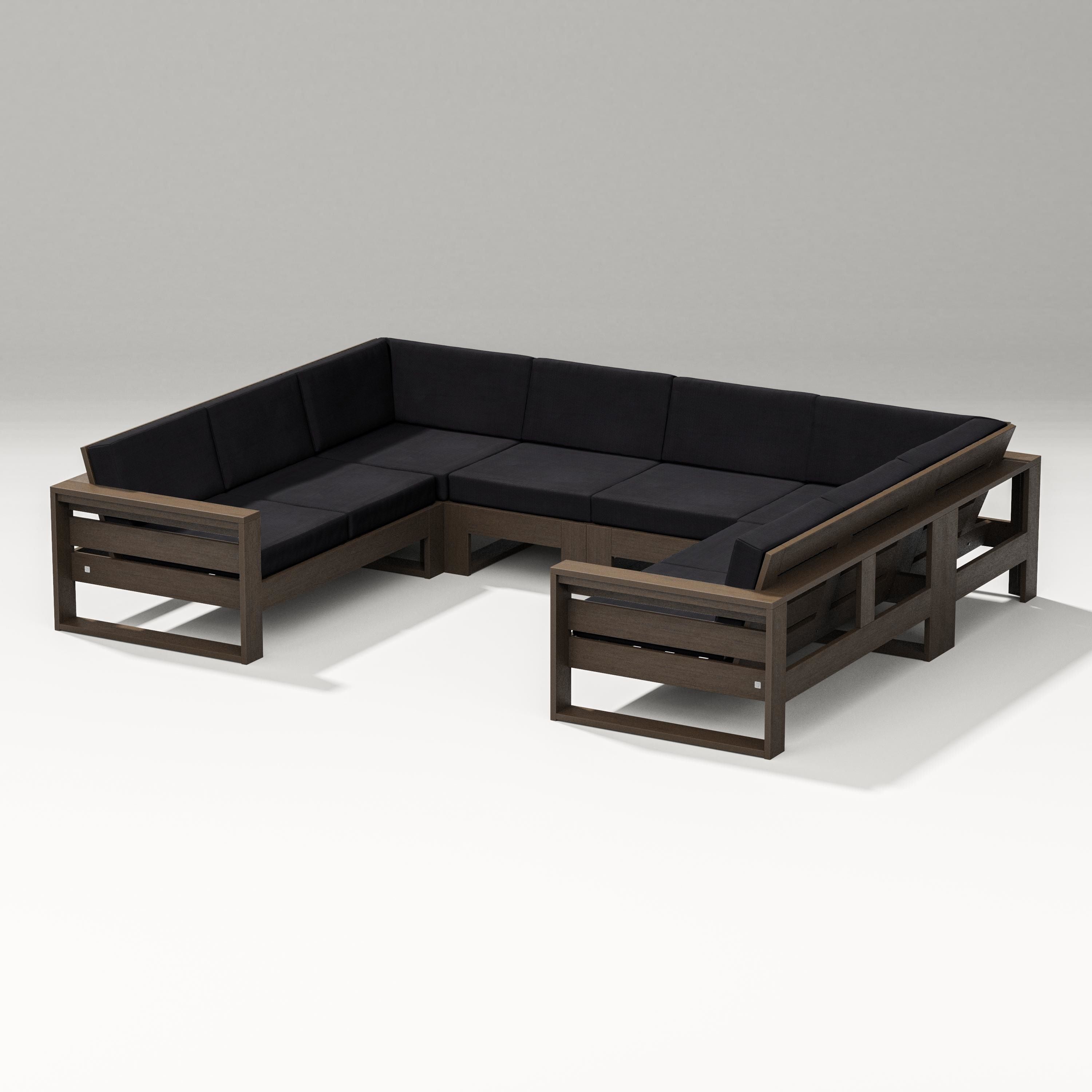 PW Designer Series Latitude U-Shaped Sectional in Kona / Midnight Linen