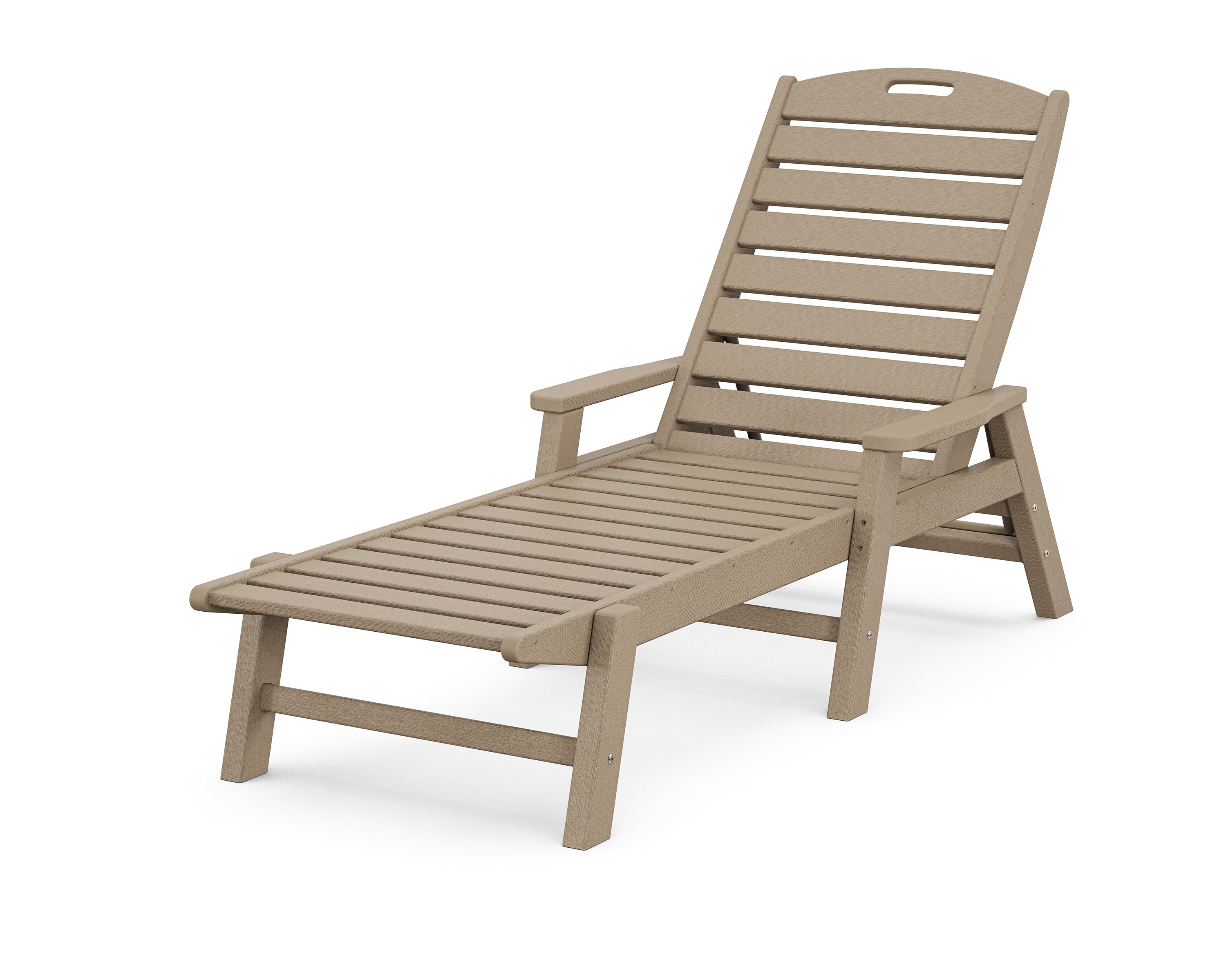 POLYWOOD Nautical Chaise with Arms in Vintage Sahara