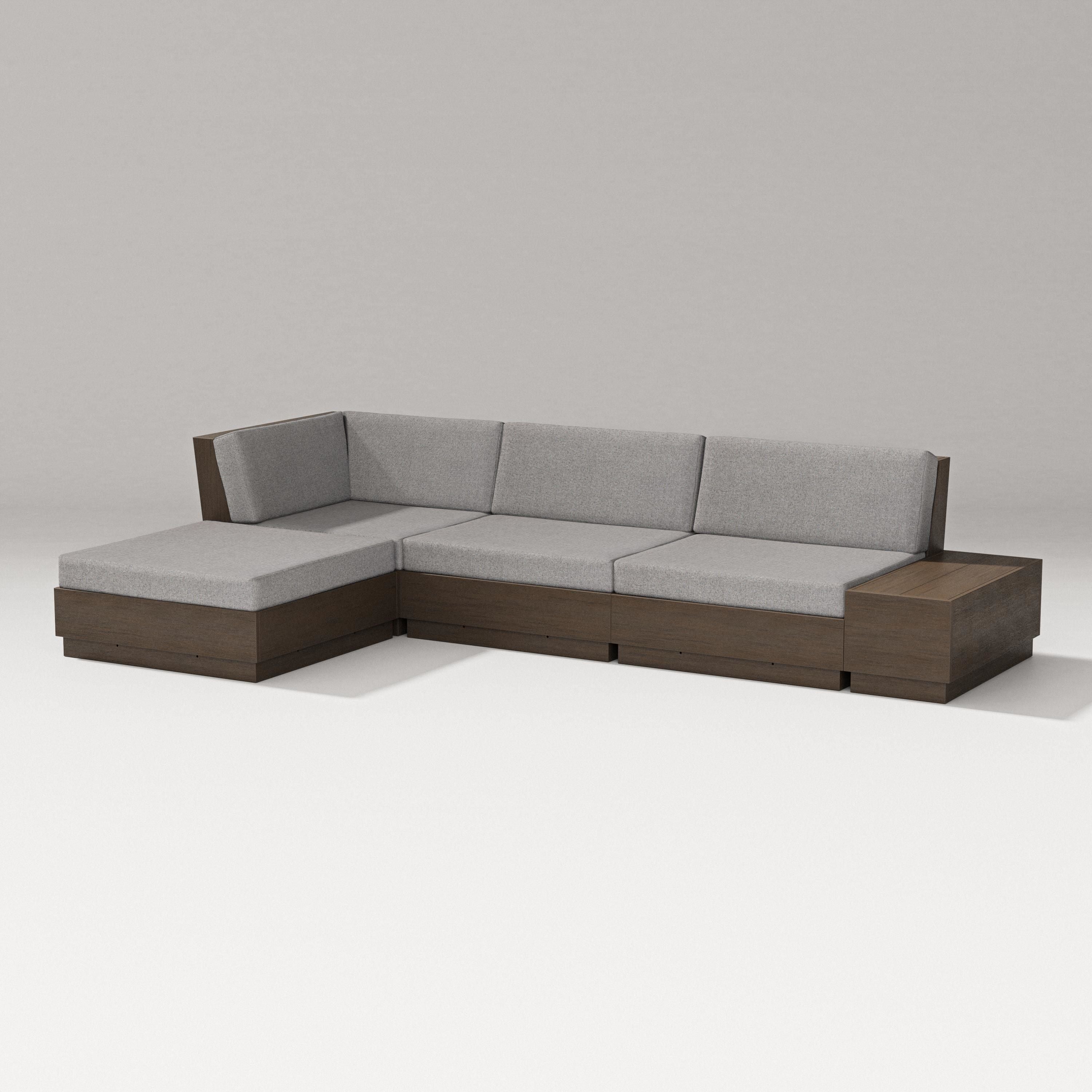 PW Designer Series Elevate Chaise Sectional in Kona / Grey Mist