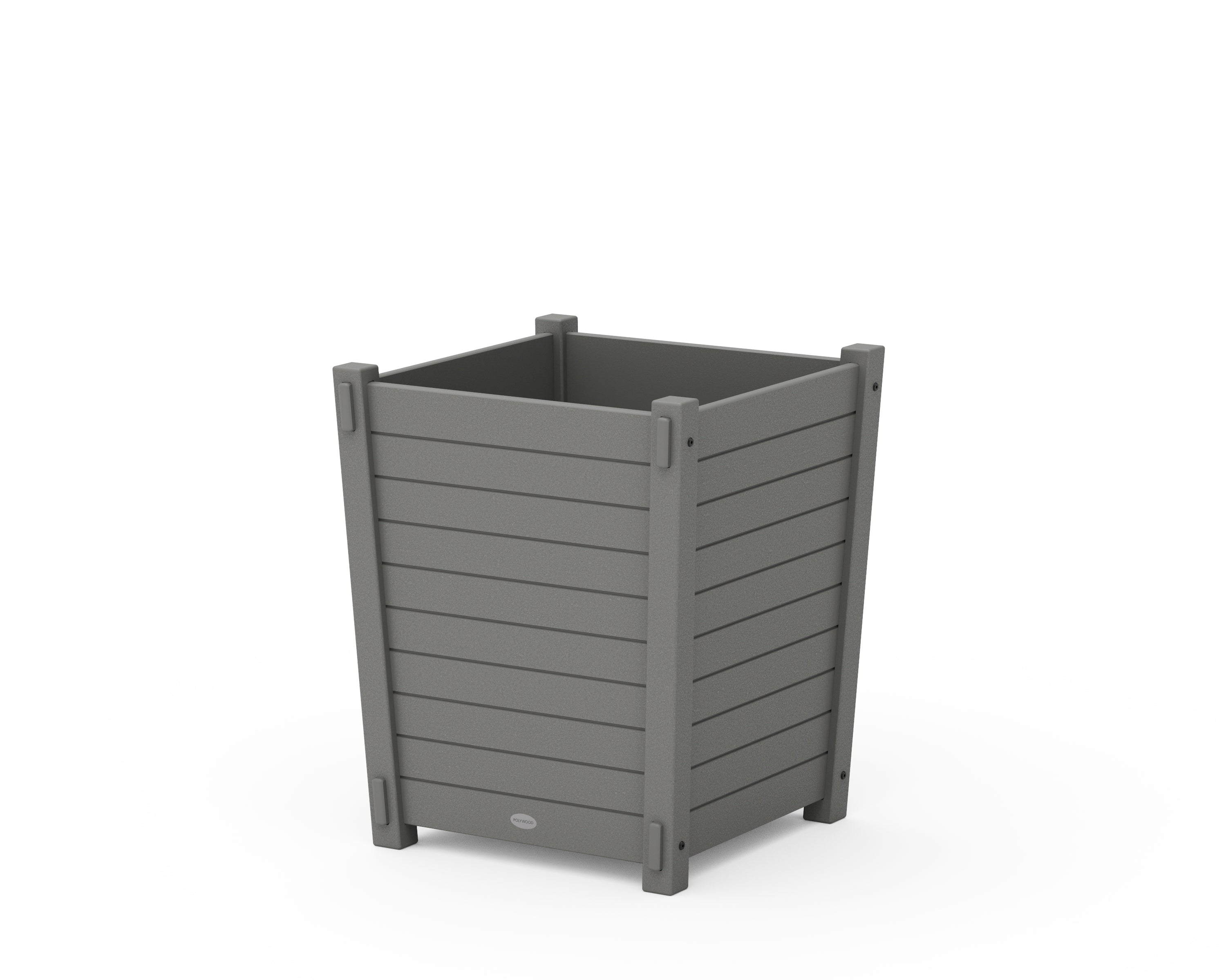 POLYWOOD Nautical Large Tapered Square Short Planter Box in Slate Grey