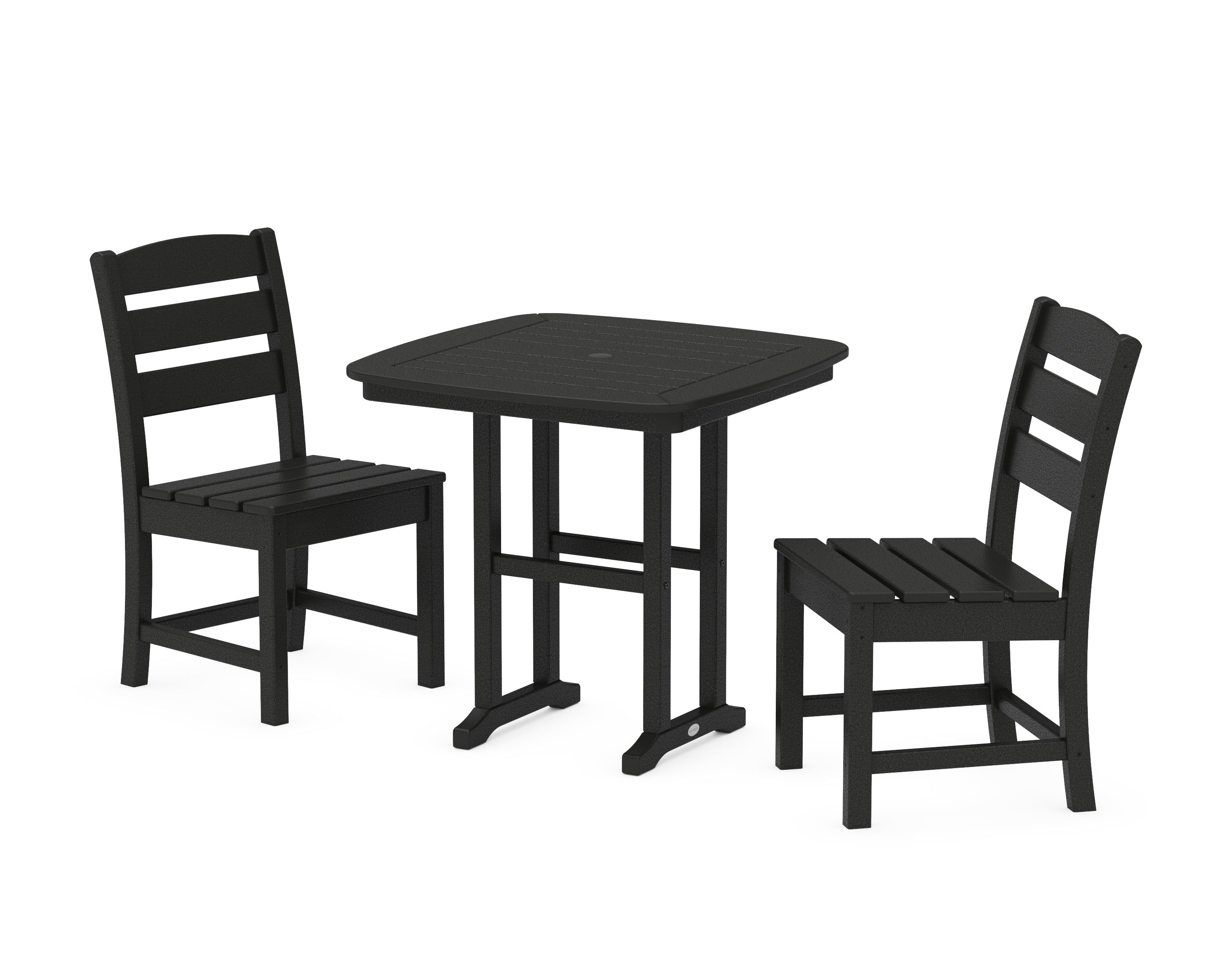 POLYWOOD Lakeside Side Chair 3-Piece Dining Set in Black