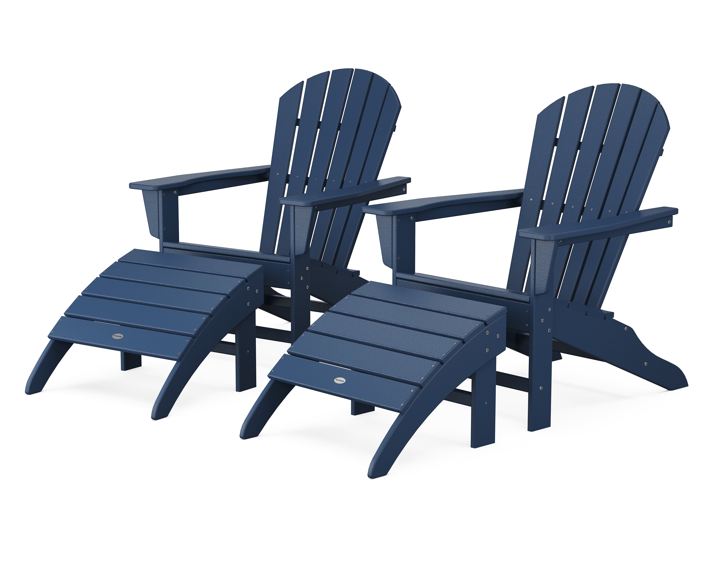 POLYWOOD® South Beach 4-Piece Adirondack Set in Navy