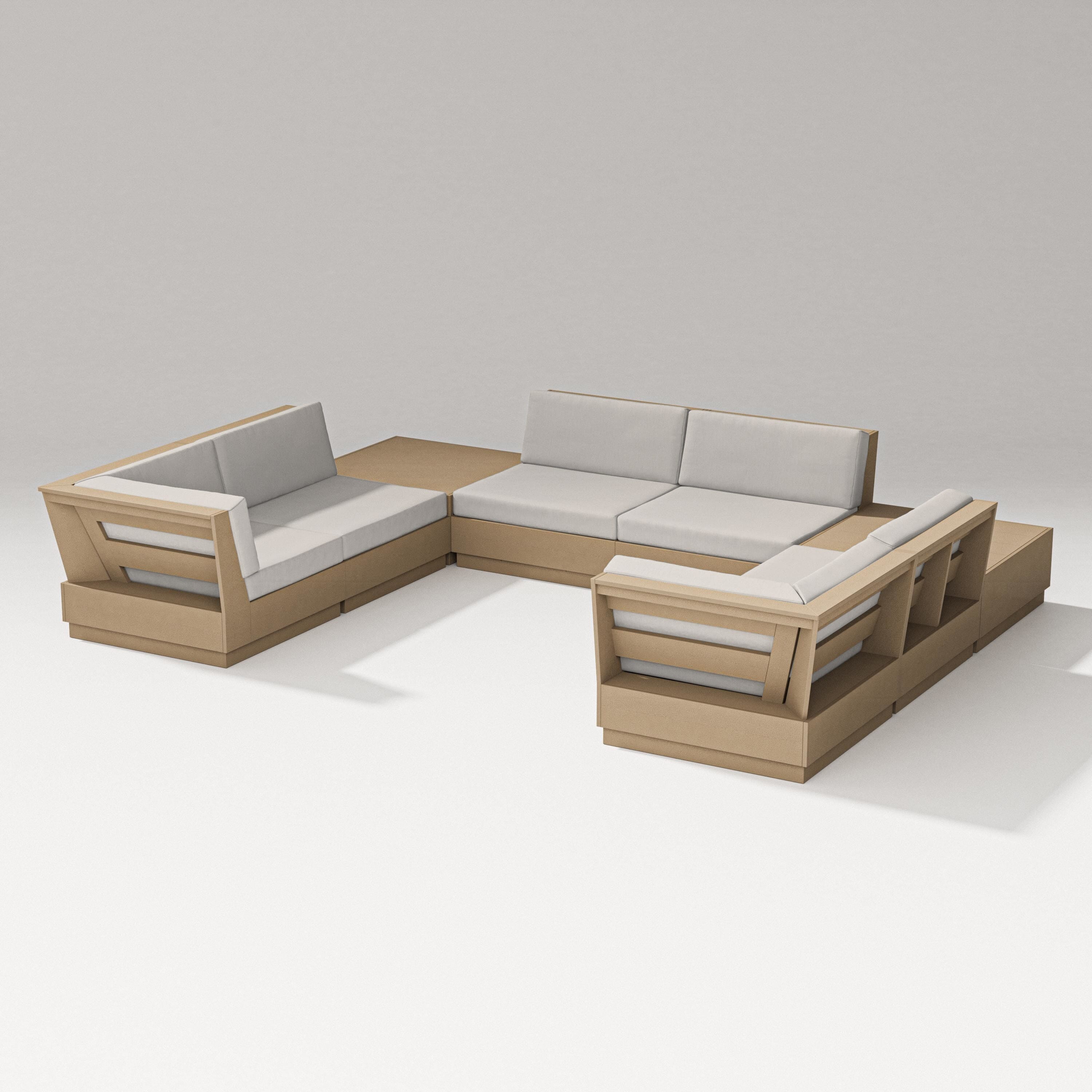 PW Designer Series Elevate 8-Piece U-Shaped Sectional in Vintage Sahara / Cast Ash