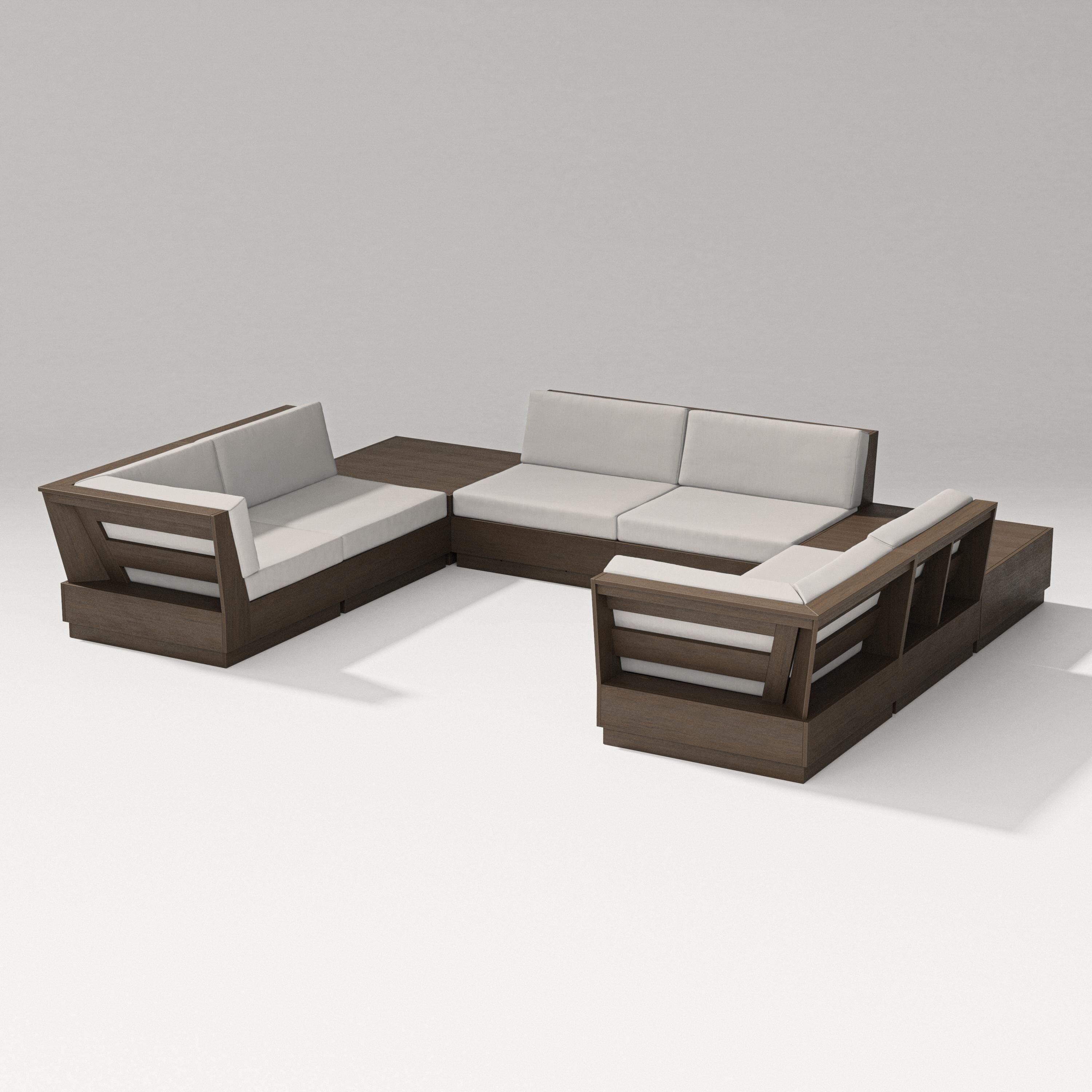 PW Designer Series Elevate 8-Piece U-Shaped Sectional in Kona / Cast Ash