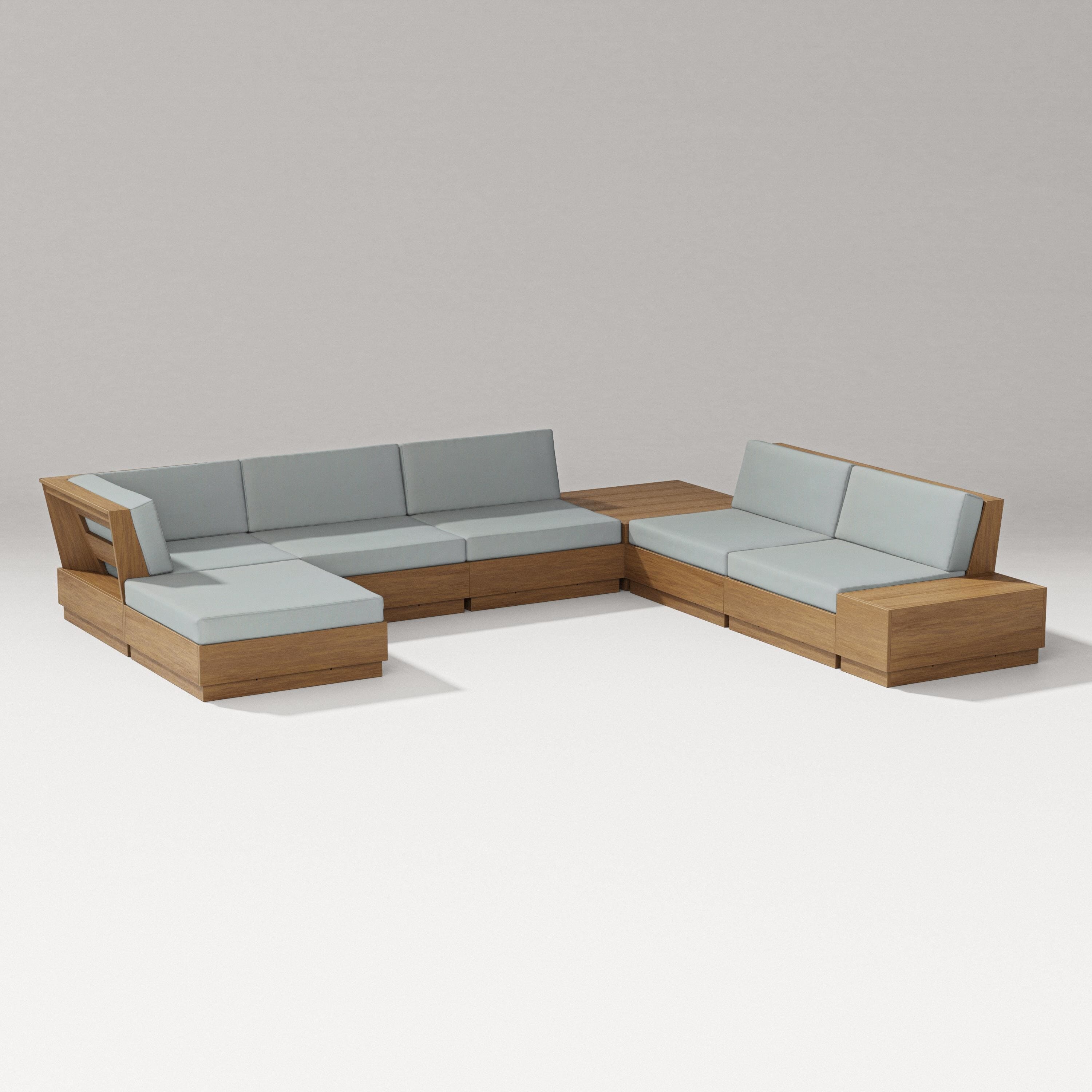 PW Designer Series Elevate 8-Piece Corner Sectional in Natural / Spa