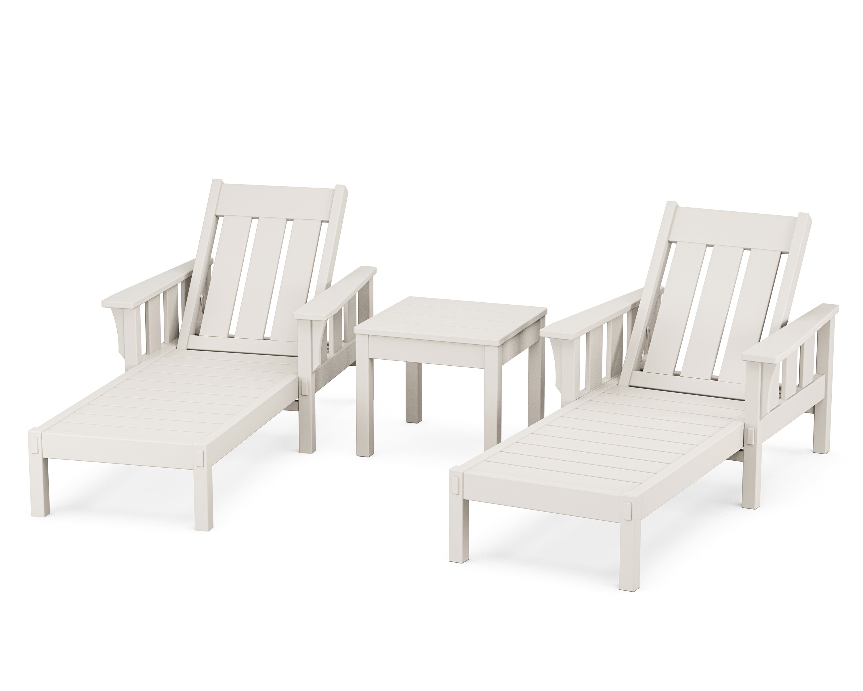 Martha Stewart by POLYWOOD Acadia 3-Piece Chaise Set in Sand