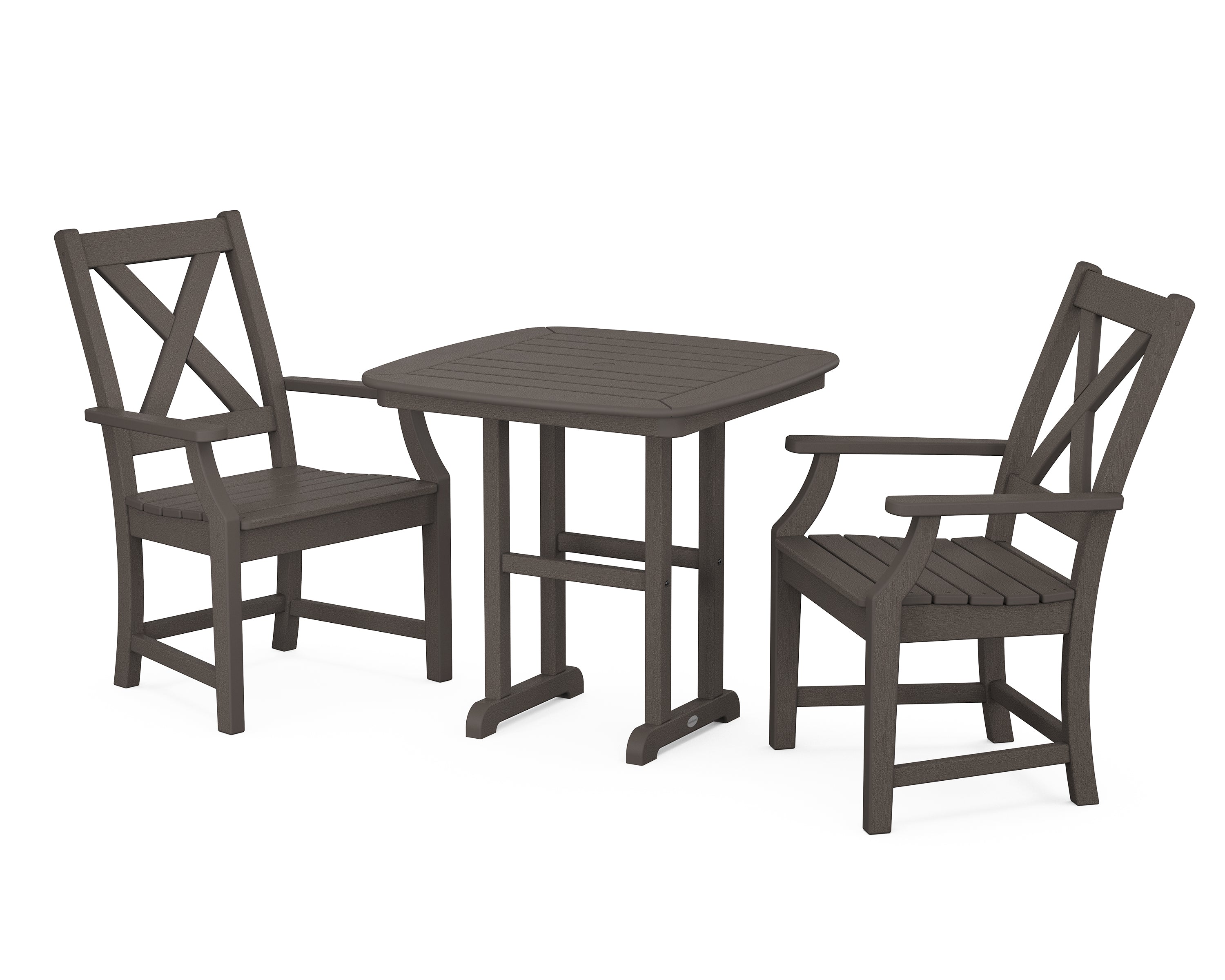 POLYWOOD® Braxton 3-Piece Dining Set in Vintage Coffee