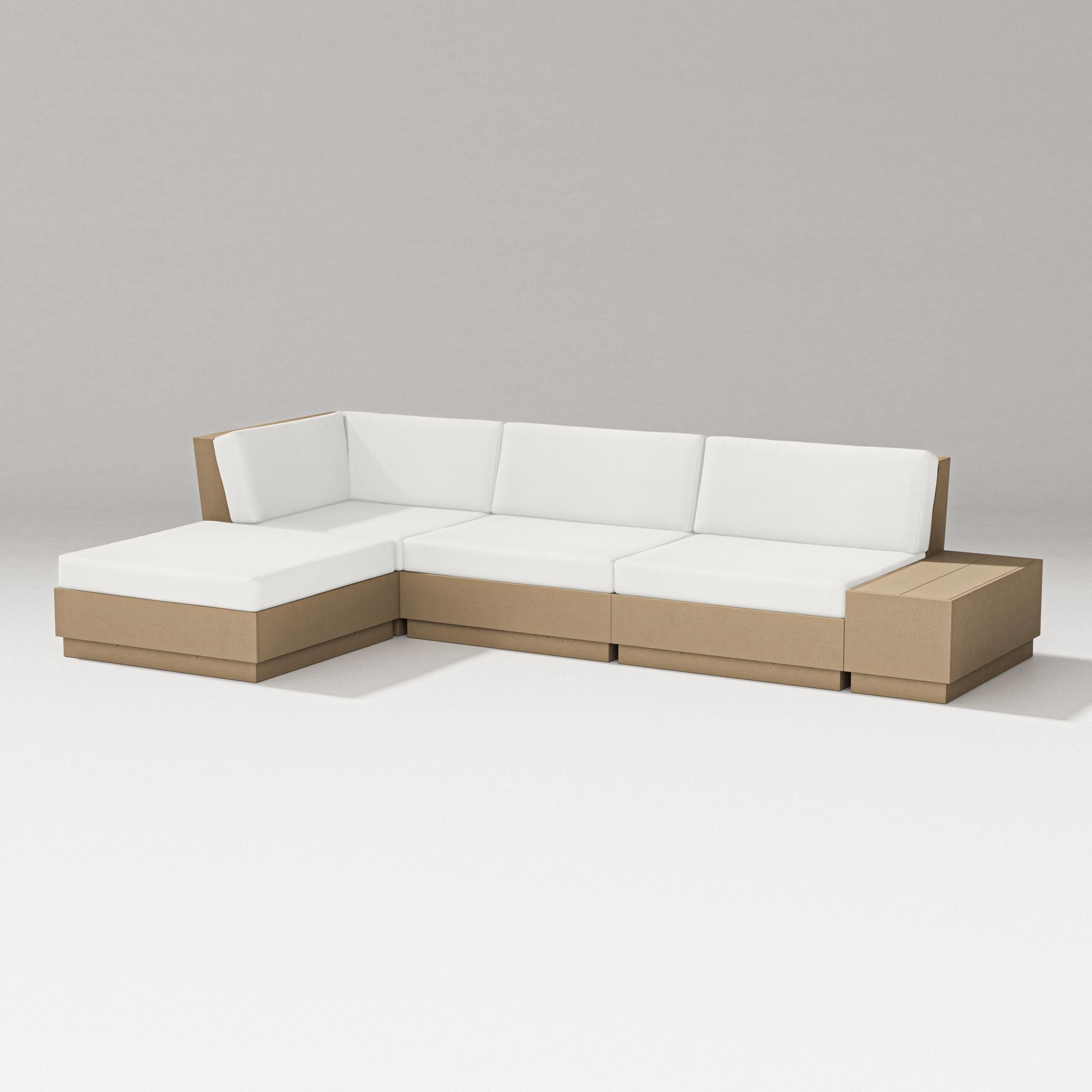 PW Designer Series Elevate Chaise Sectional in Vintage Sahara / Natural Linen