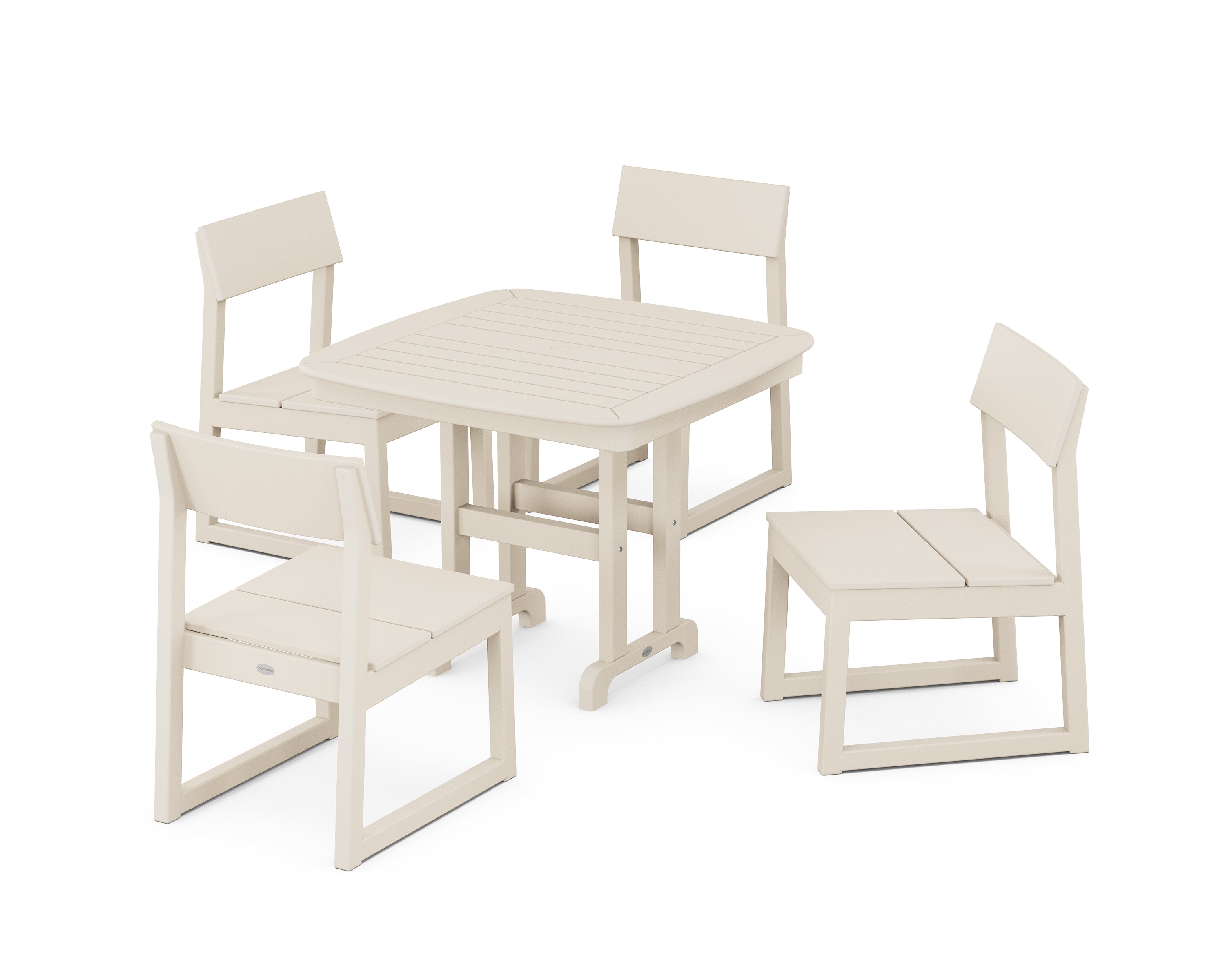 POLYWOOD® EDGE Side Chair 5-Piece Dining Set in Sand