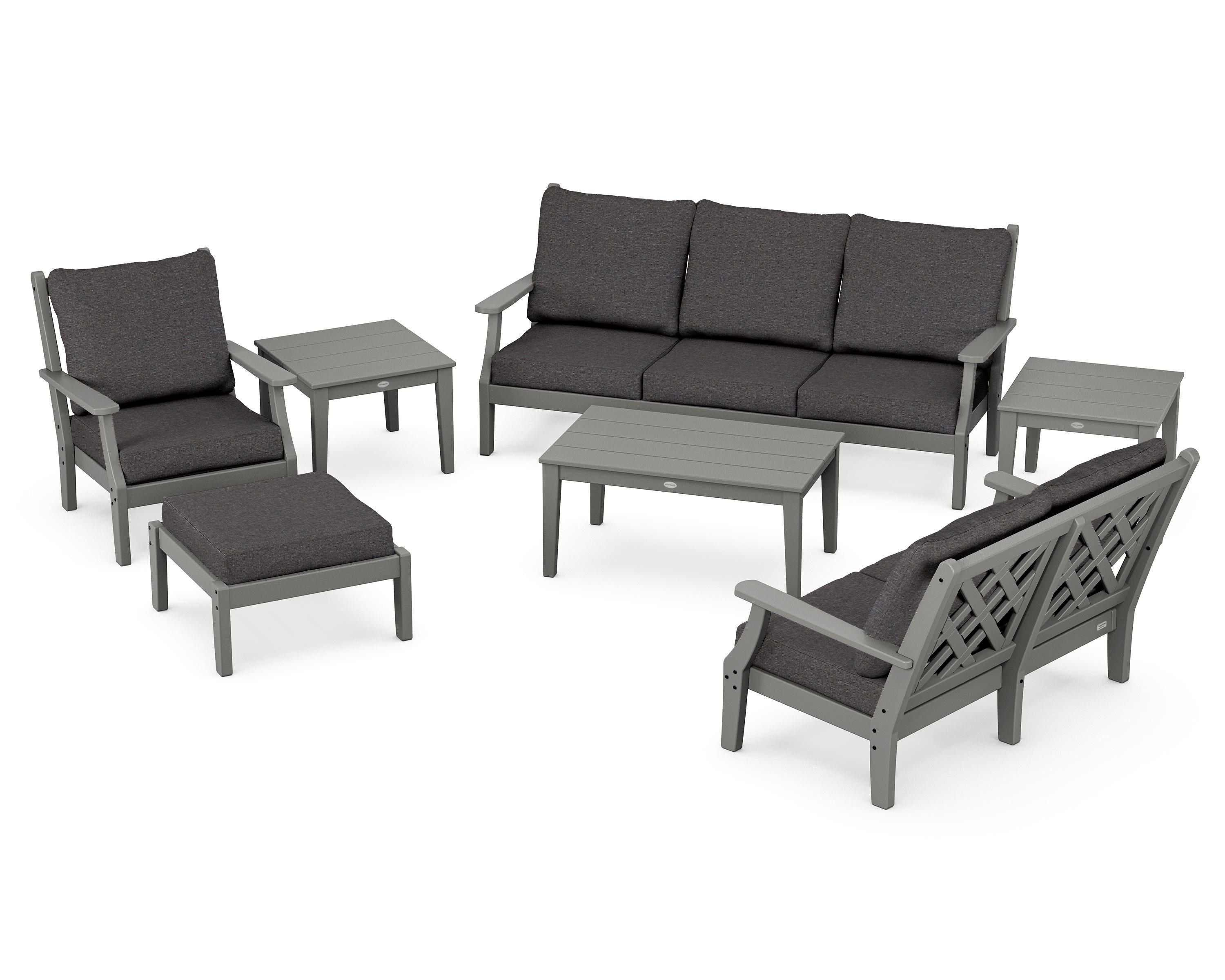 Country Living Wovendale 7-Piece Deep Seating Set in Slate Grey / Ash Charcoal
