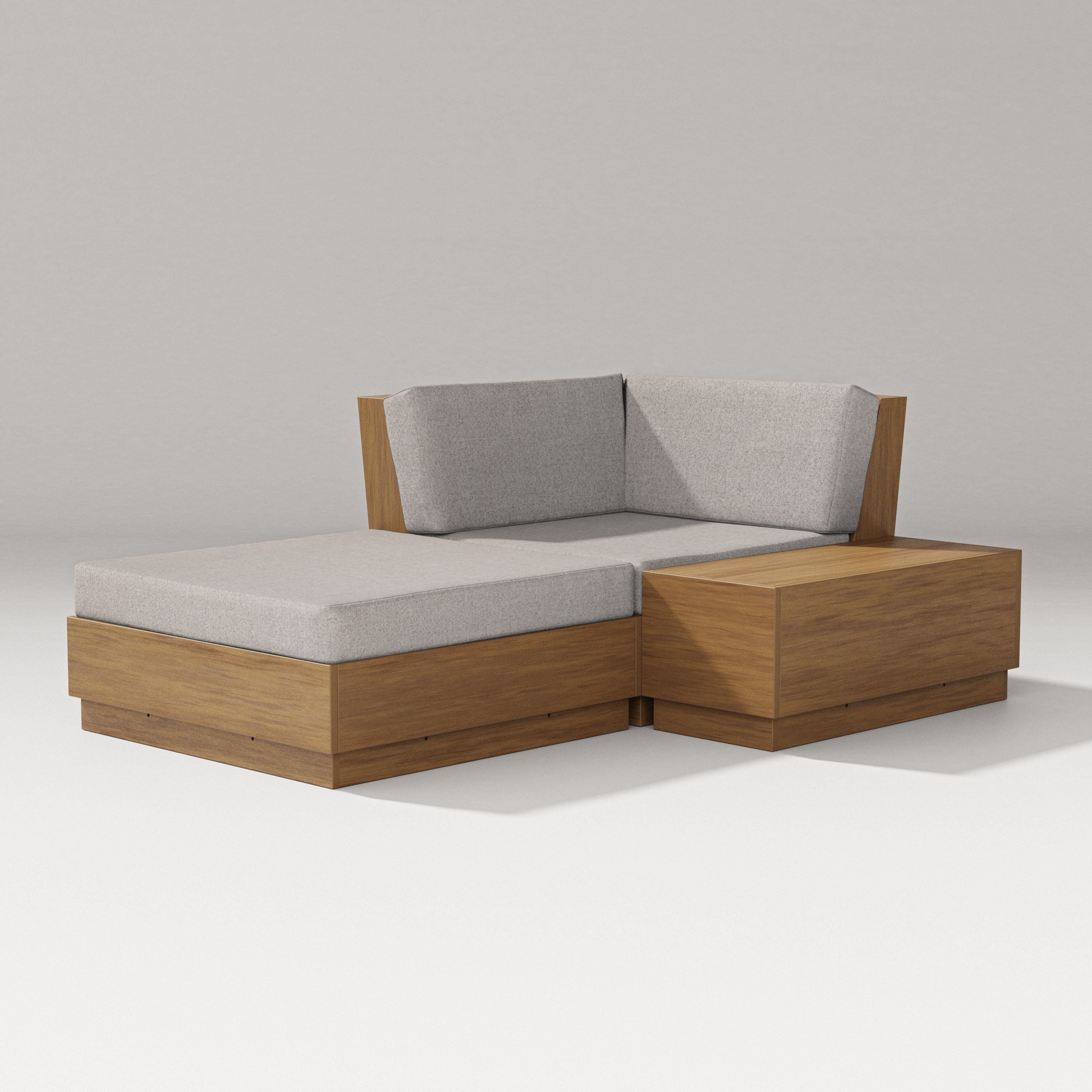 PW Designer Series Elevate Corner Chaise in Natural / Weathered Tweed