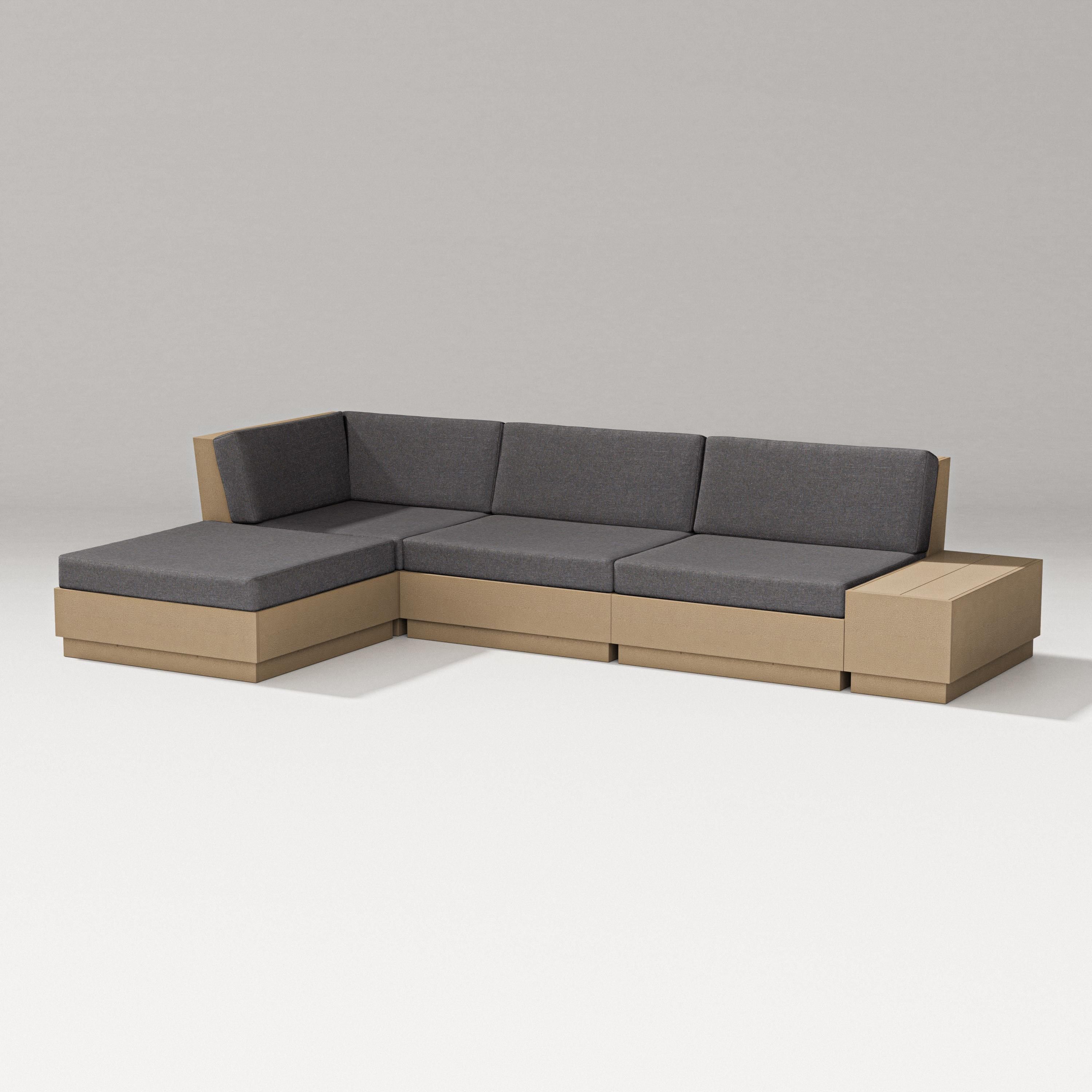 PW Designer Series Elevate Chaise Sectional in Vintage Sahara / Ash Charcoal