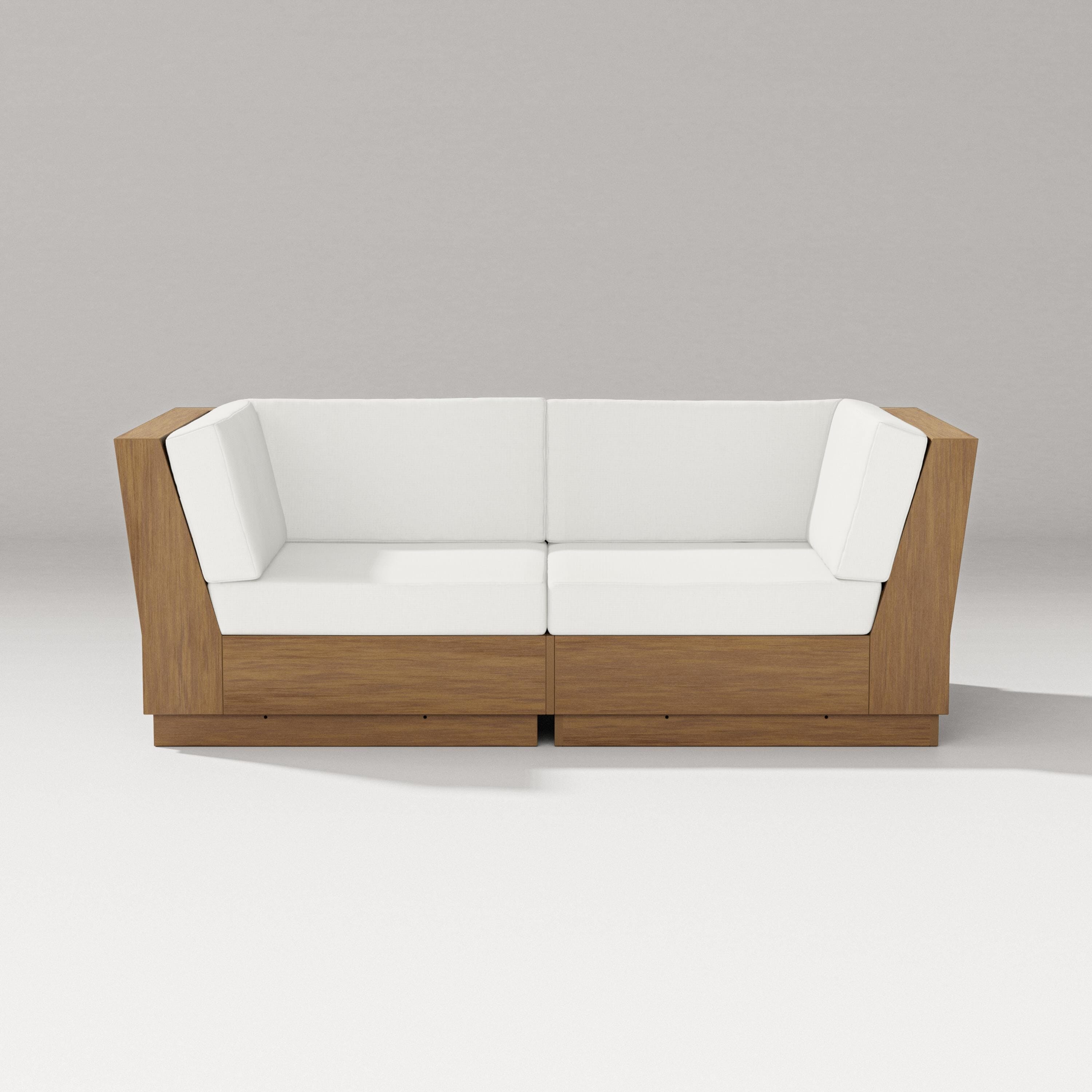 PW Designer Series Elevate Loveseat Sectional in Natural / Natural Linen