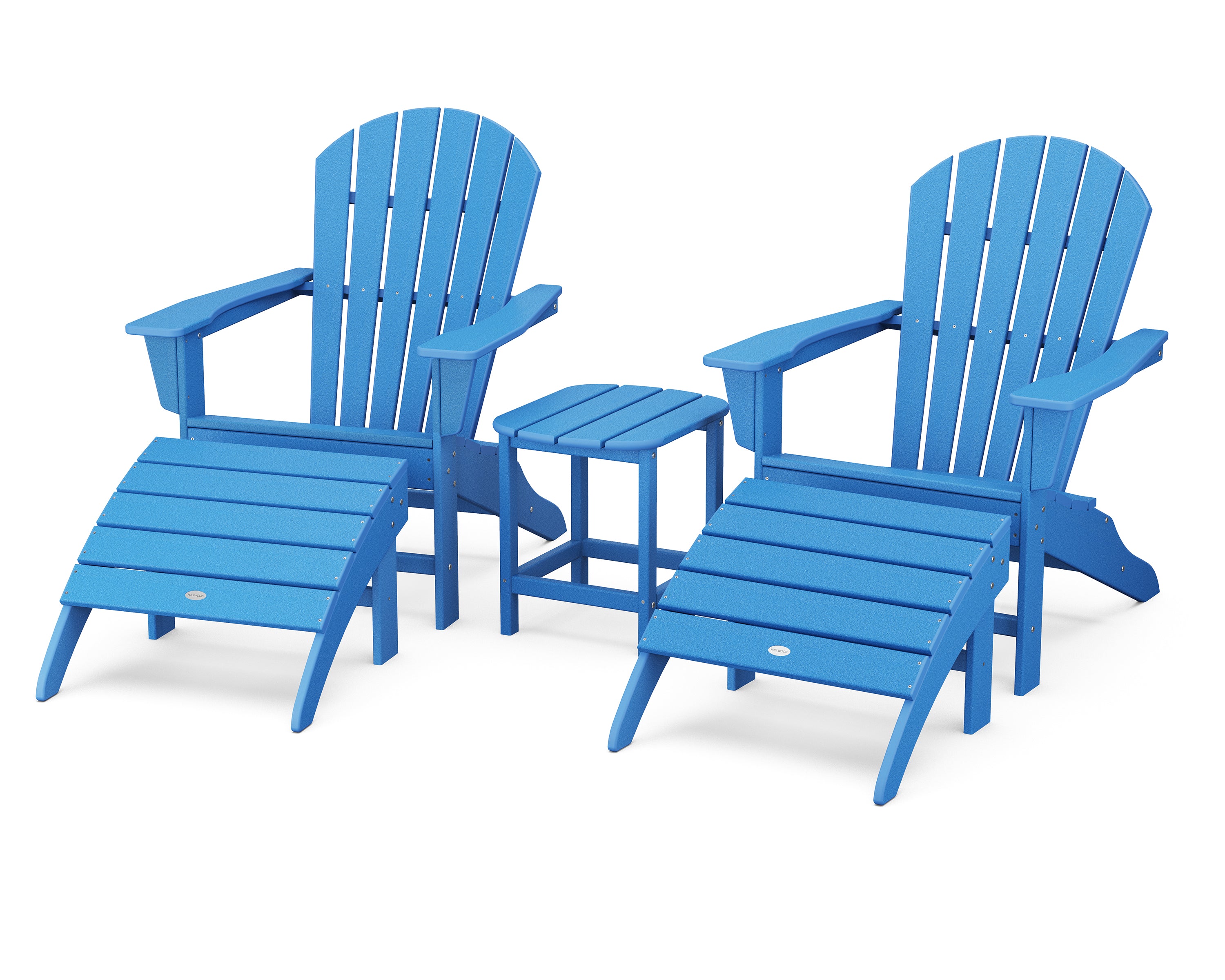 POLYWOOD® South Beach Adirondack 5-Piece Set in Pacific Blue