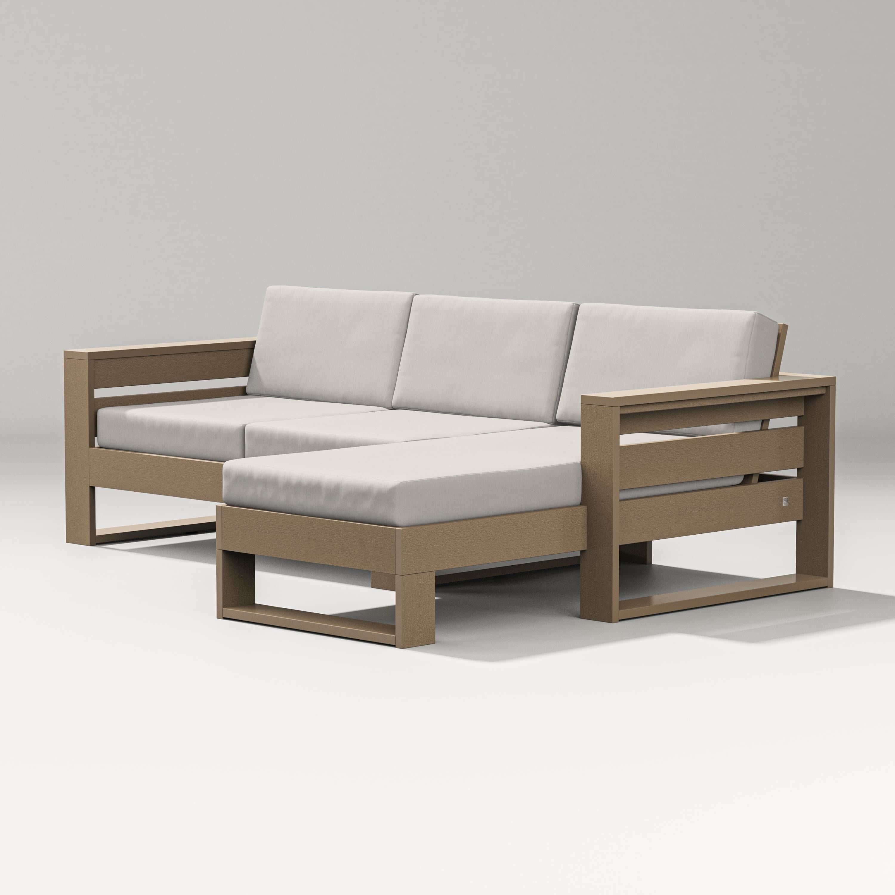 PW Designer Series Latitude Right Chaise Sectional in Vintage Sahara / Cast Ash