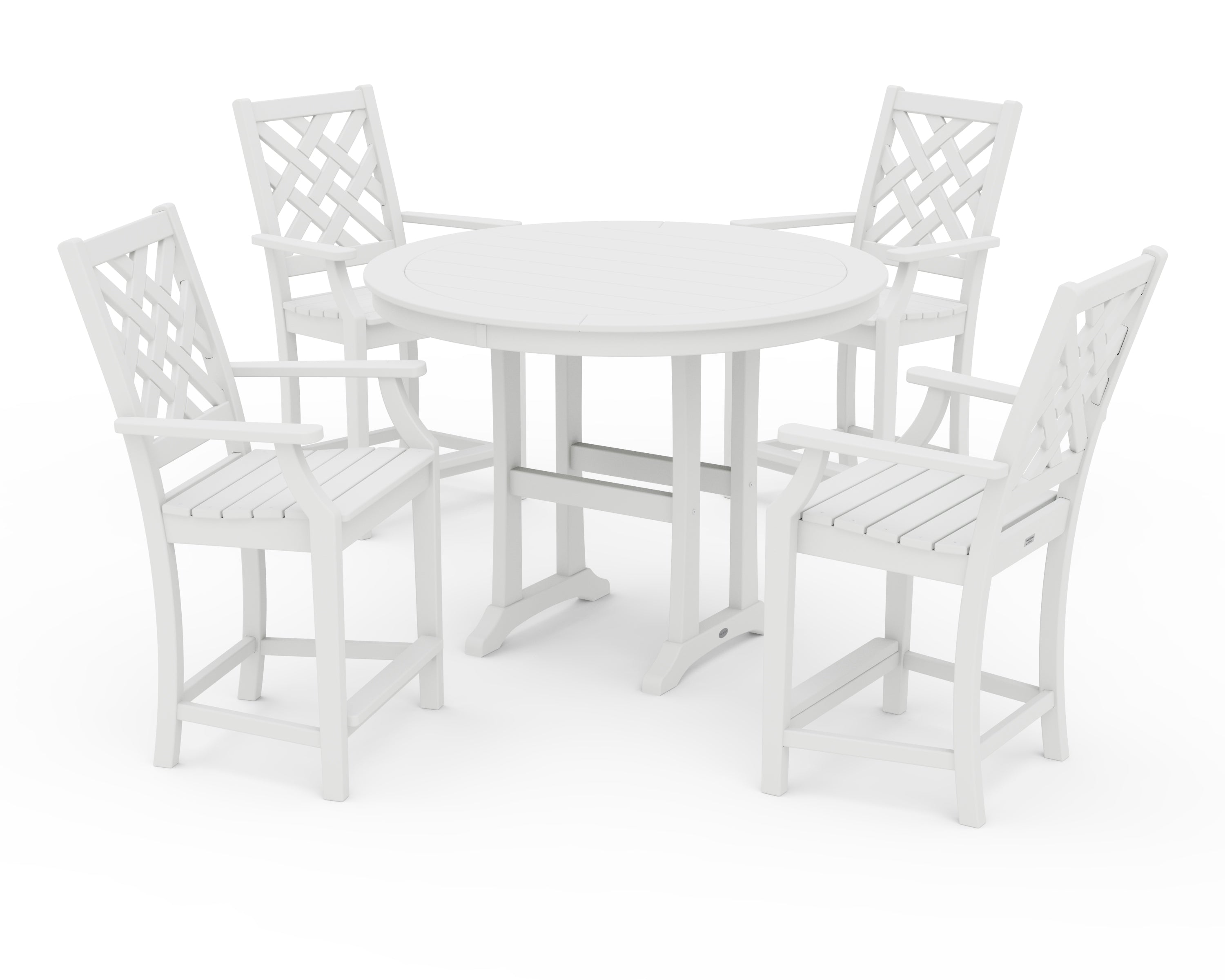 Country Living Wovendale 5-Piece Round Counter Set in White