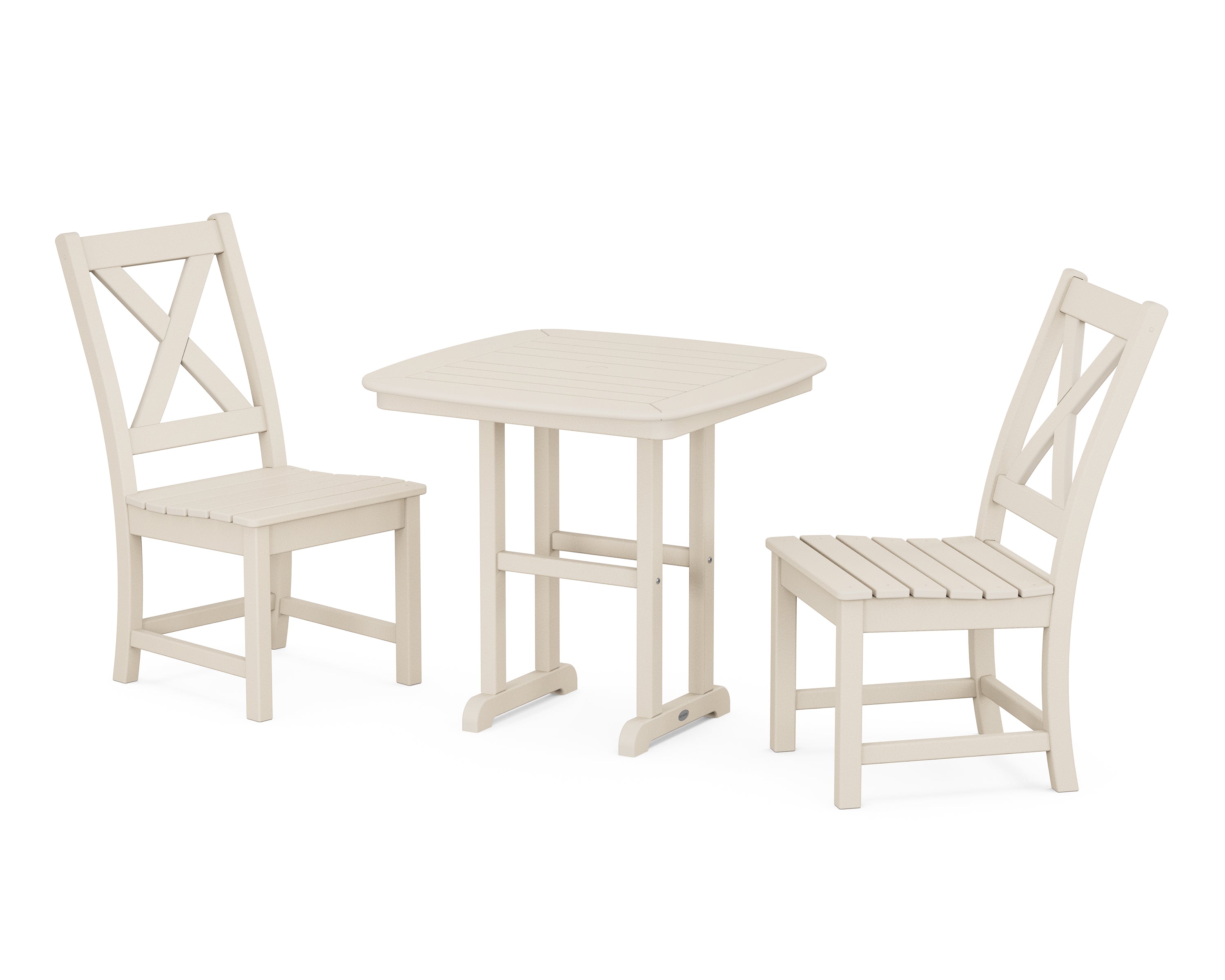 POLYWOOD® Braxton Side Chair 3-Piece Dining Set in Sand