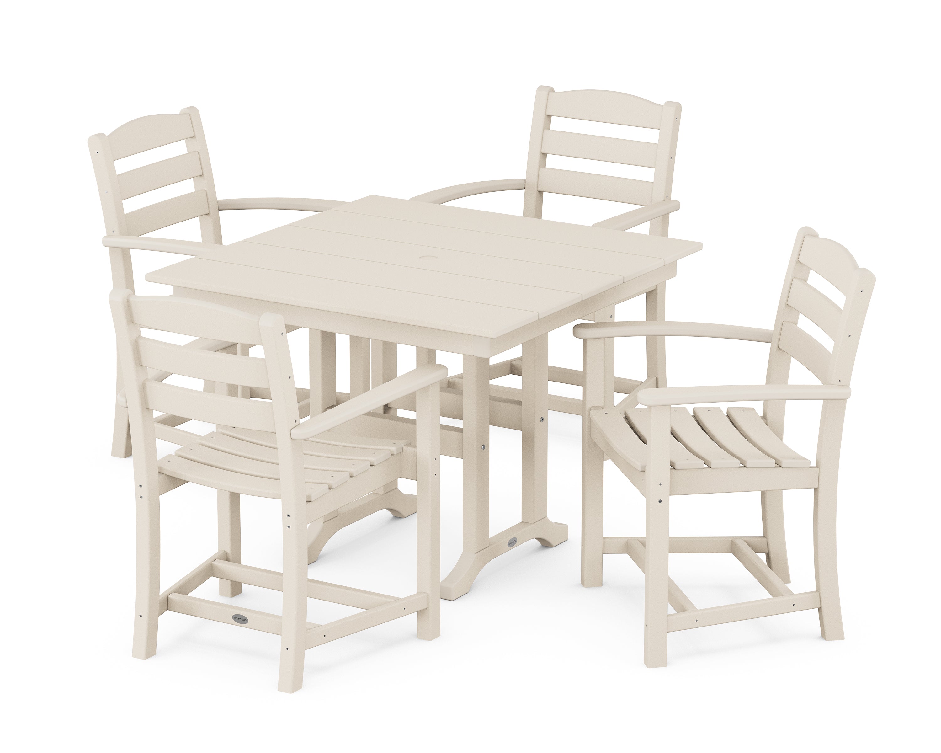 POLYWOOD La Casa Café 5-Piece Farmhouse Dining Set in Sand