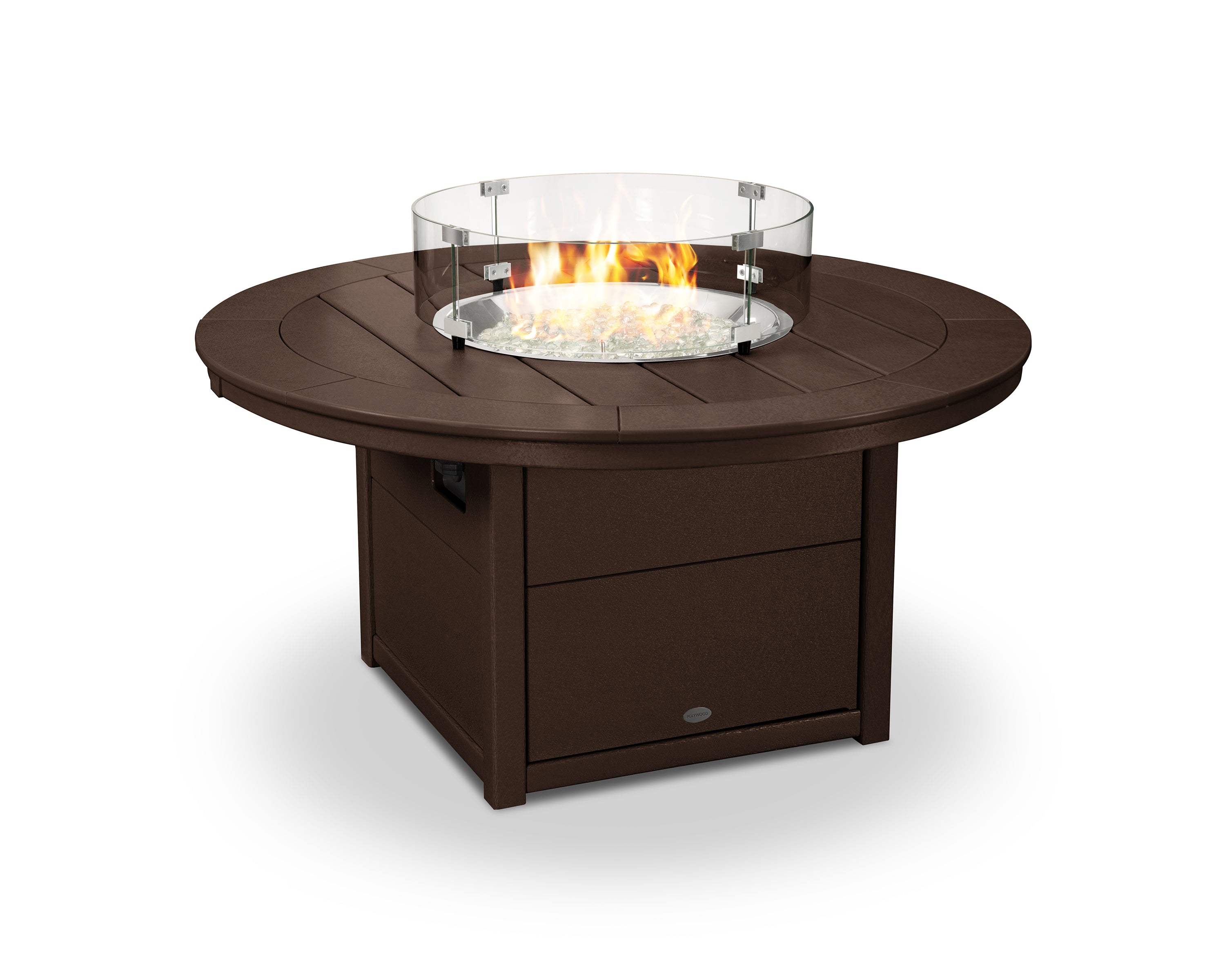 POLYWOOD® Round 48" Fire Pit Table in Mahogany