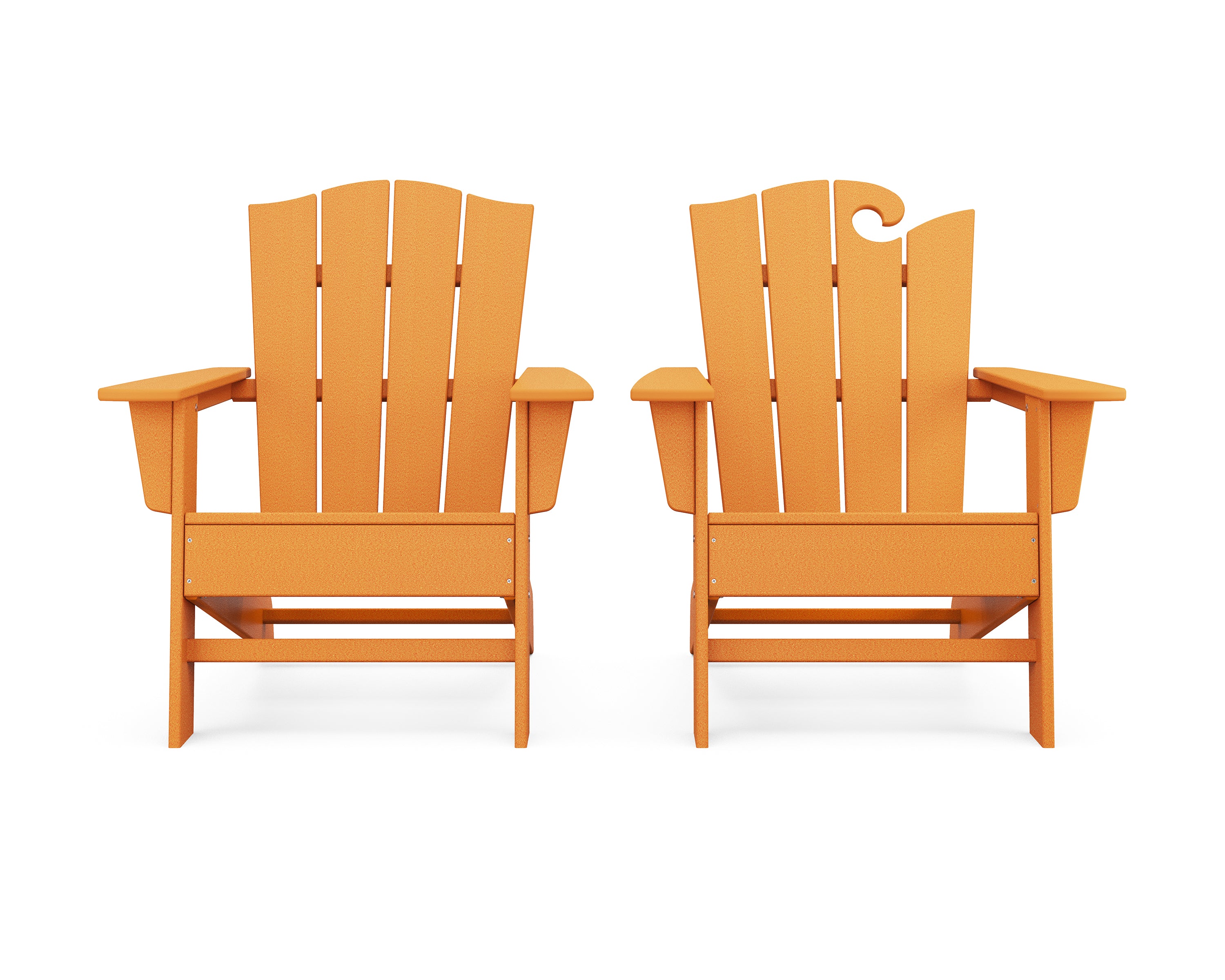 POLYWOOD® Wave 2-Piece Adirondack Chair Set with The Crest Chair in Tangerine