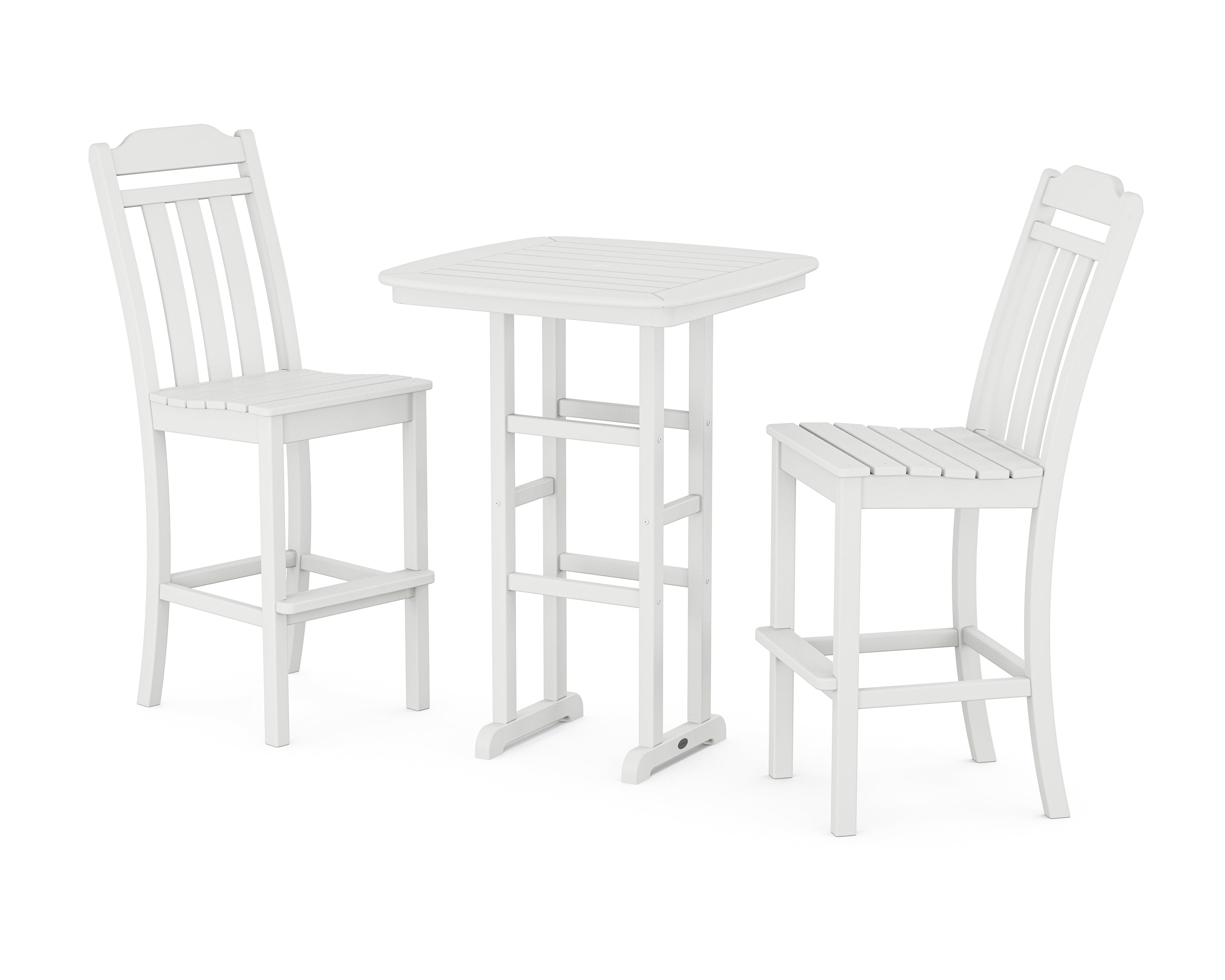 POLYWOOD Country Living 3-Piece Bar Set in White