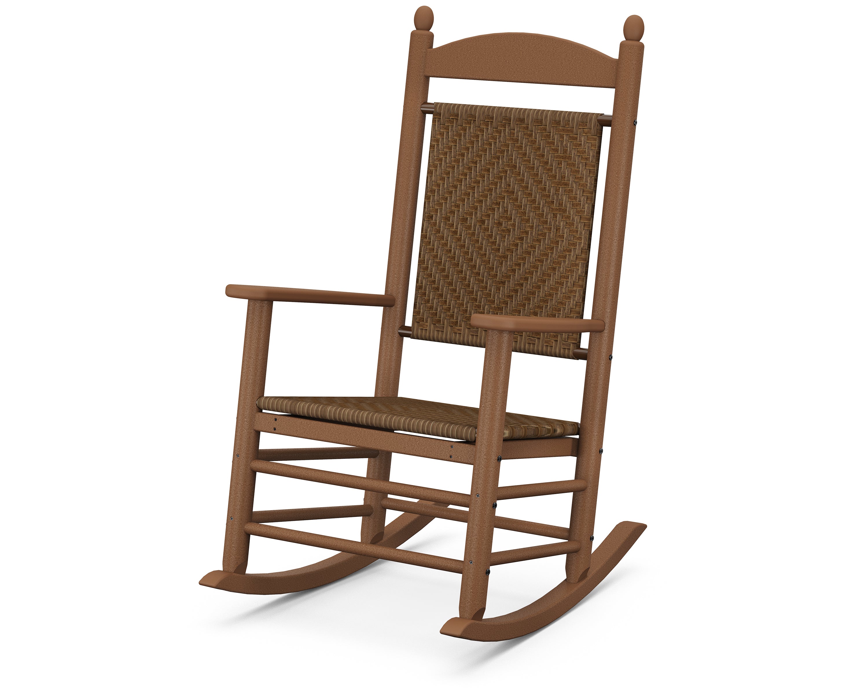 POLYWOOD® Jefferson Woven Rocking Chair in Teak / Tigerwood