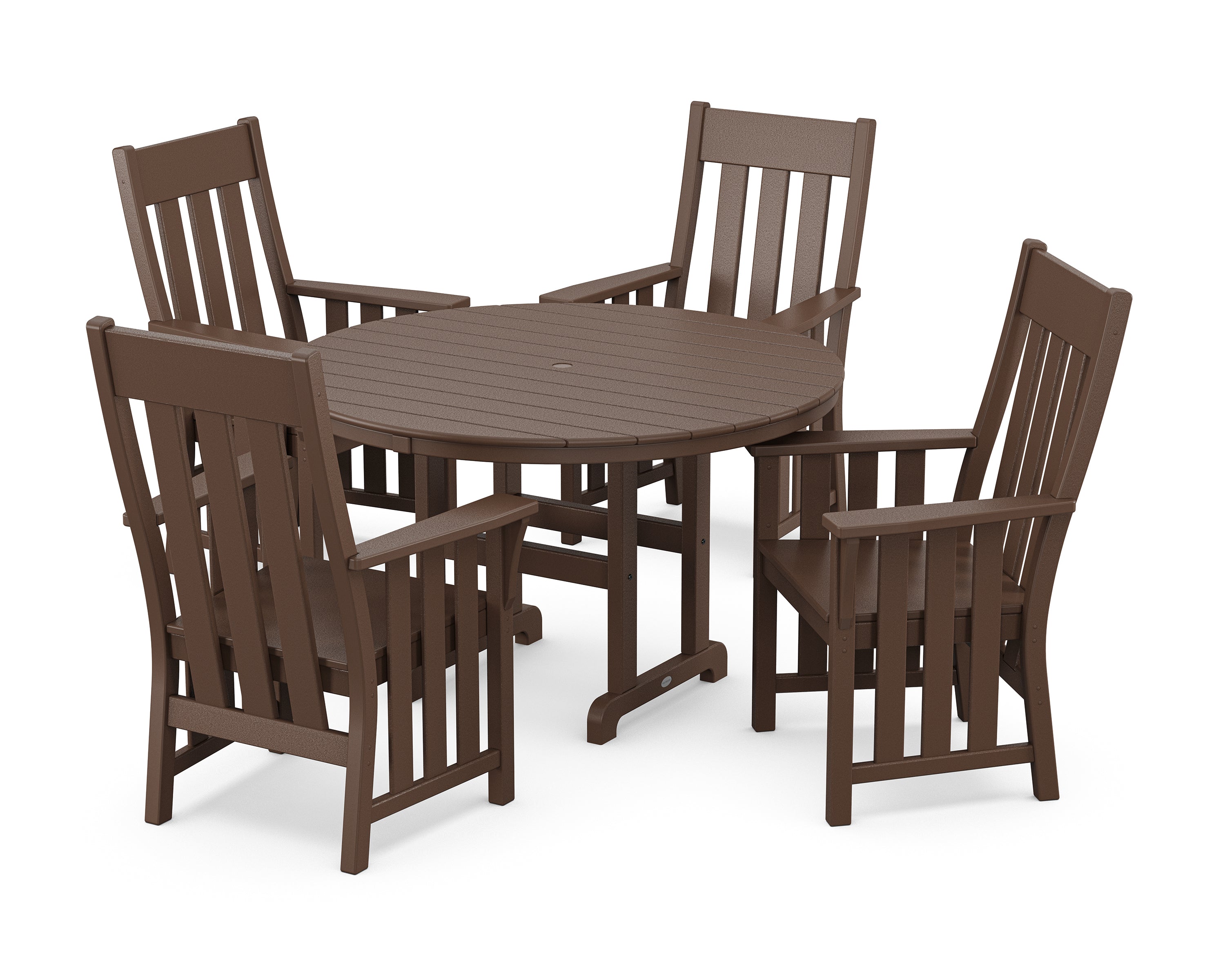 Martha Stewart by POLYWOOD® Acadia 5-Piece Round Farmhouse Dining Set in Mahogany