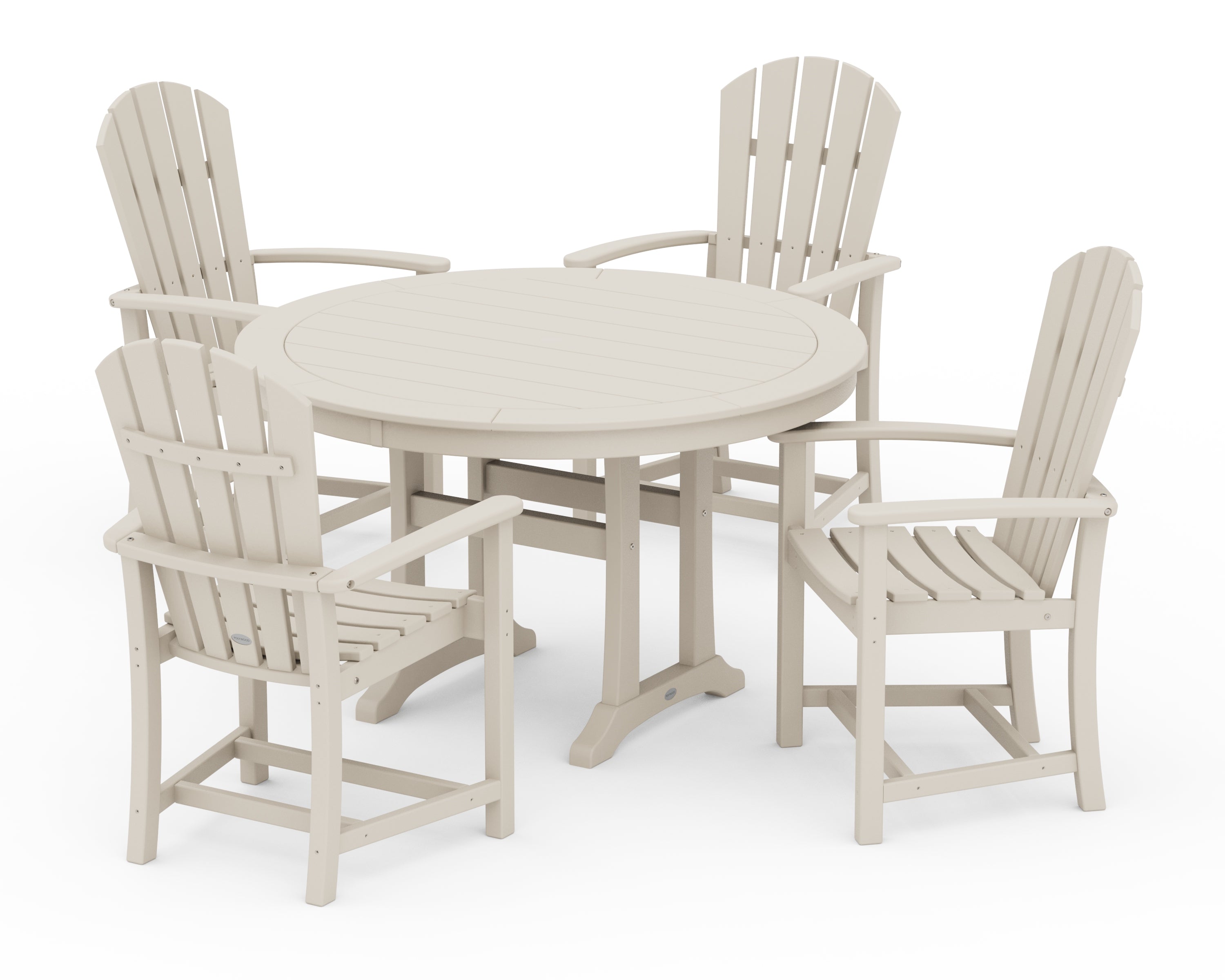 POLYWOOD Palm Coast 5-Piece Round Dining Set in Sand