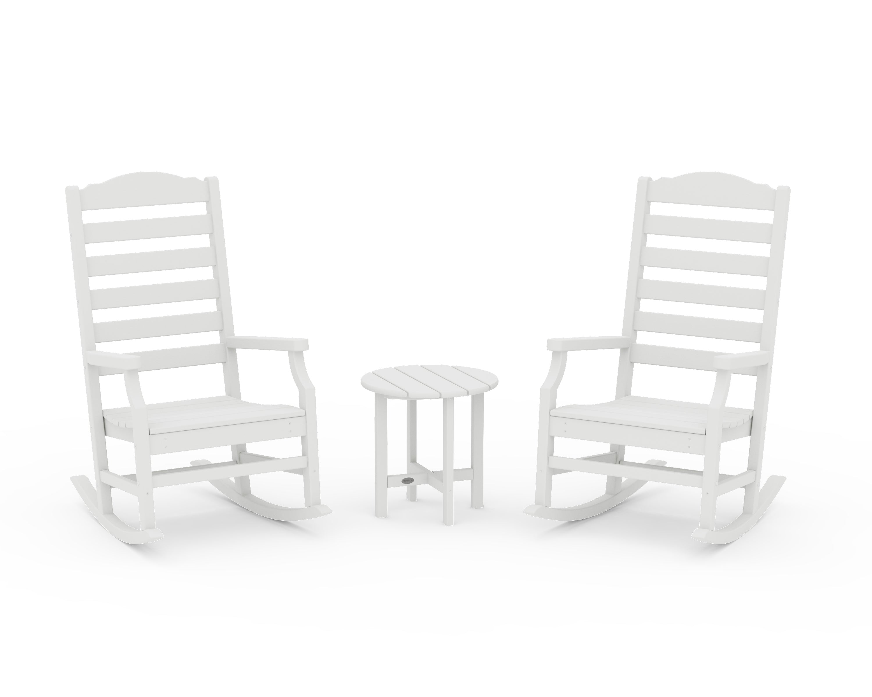 POLYWOOD Savannah 3-Piece Rocking Chair Set in Vintage White