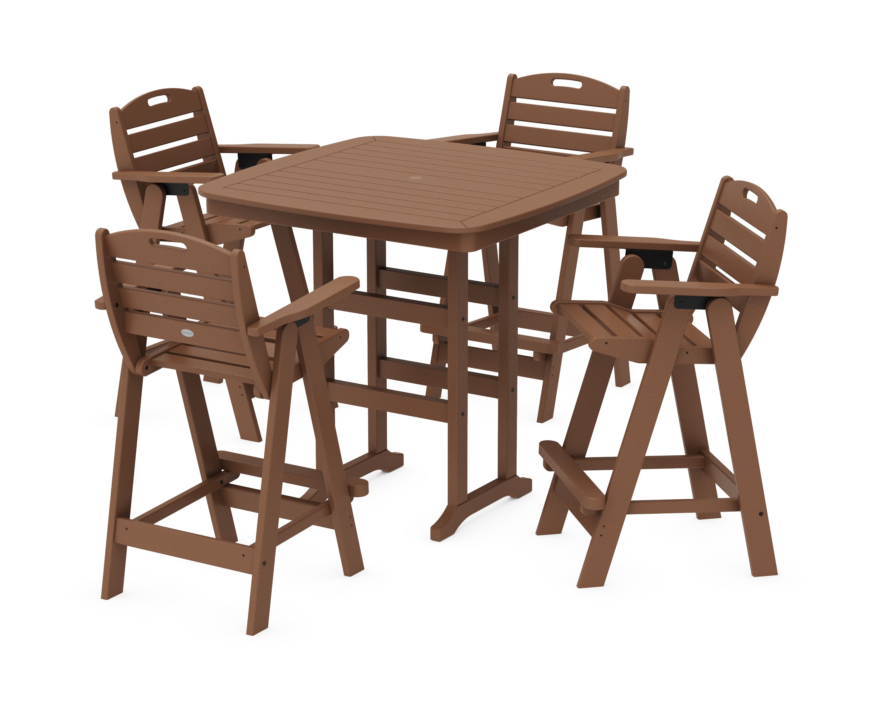 POLYWOOD Nautical 5-Piece Bar Set in Teak