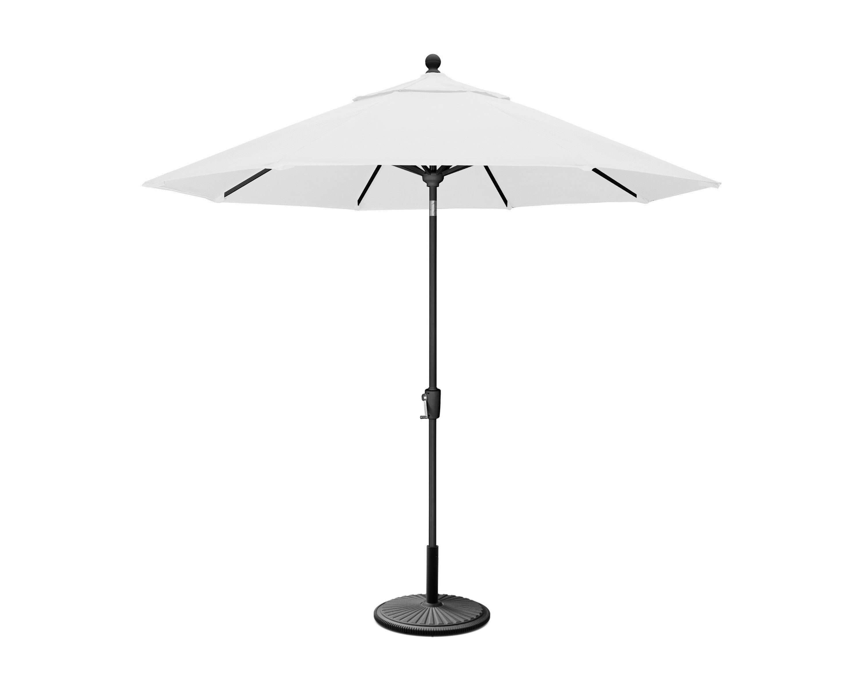 POLYWOOD 9' Tilt Market Umbrella & Base in Black / Natural