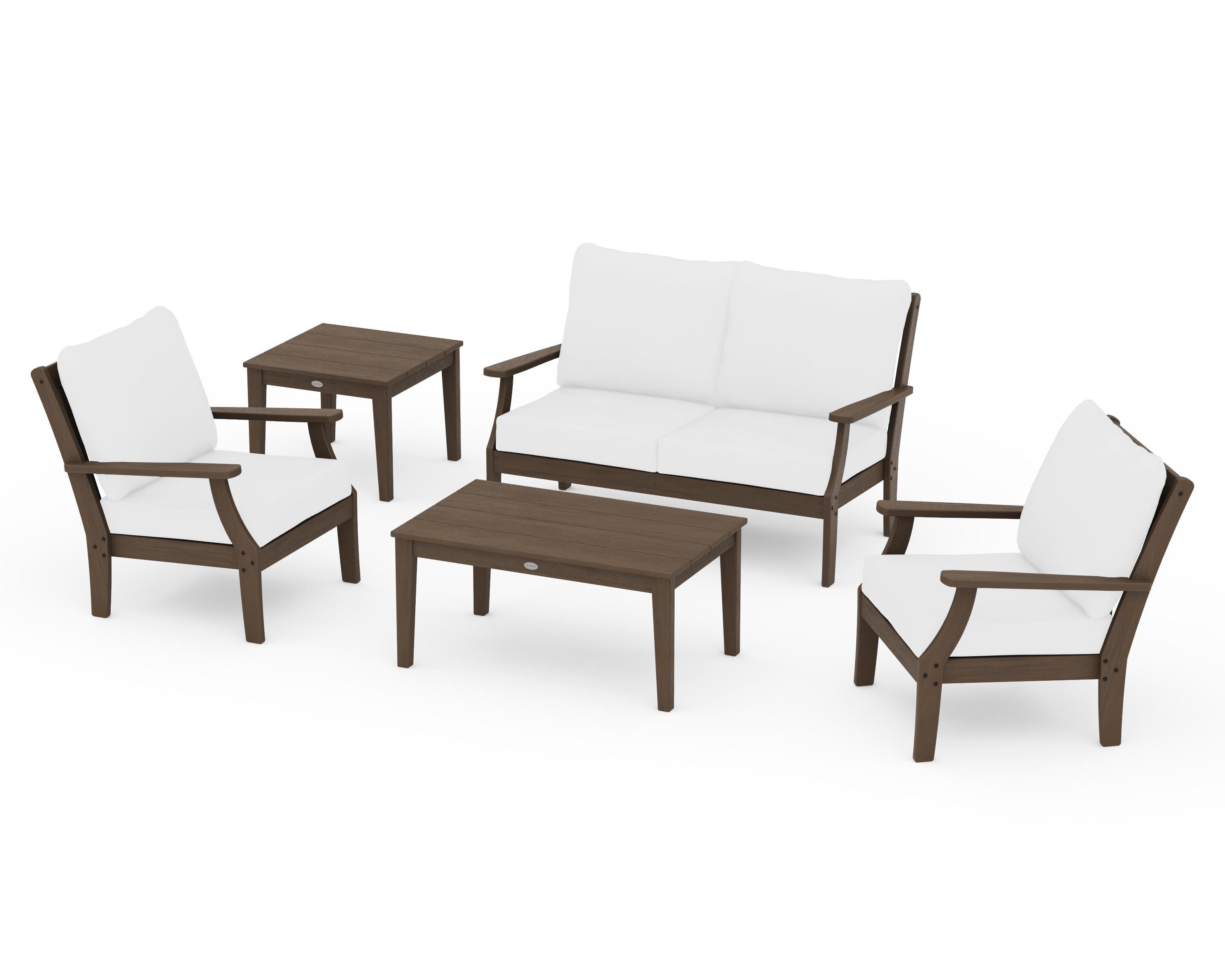 POLYWOOD Braxton 5-Piece Deep Seating Set in Kona / Natural