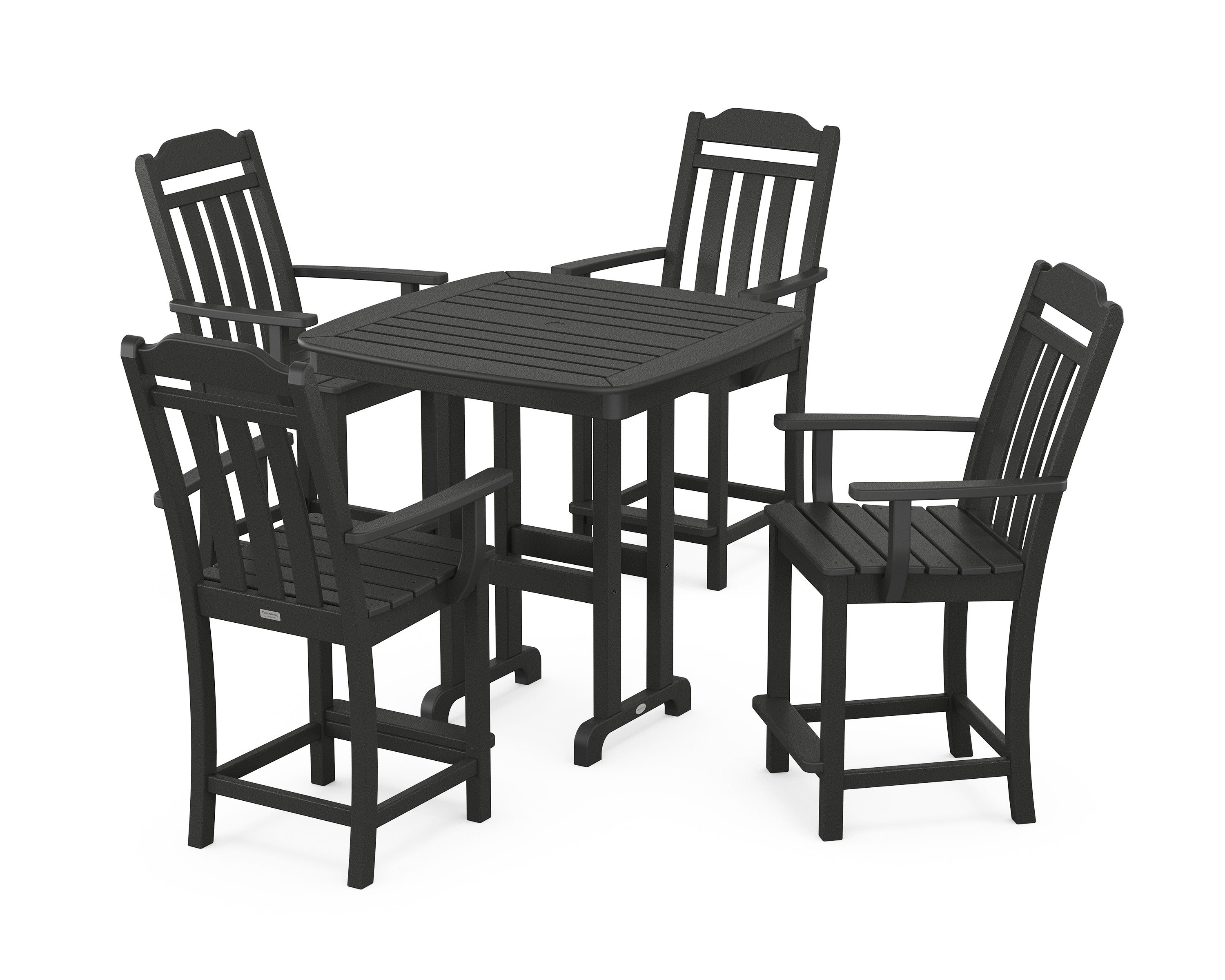 POLYWOOD Country Living 5-Piece Counter Set in Black